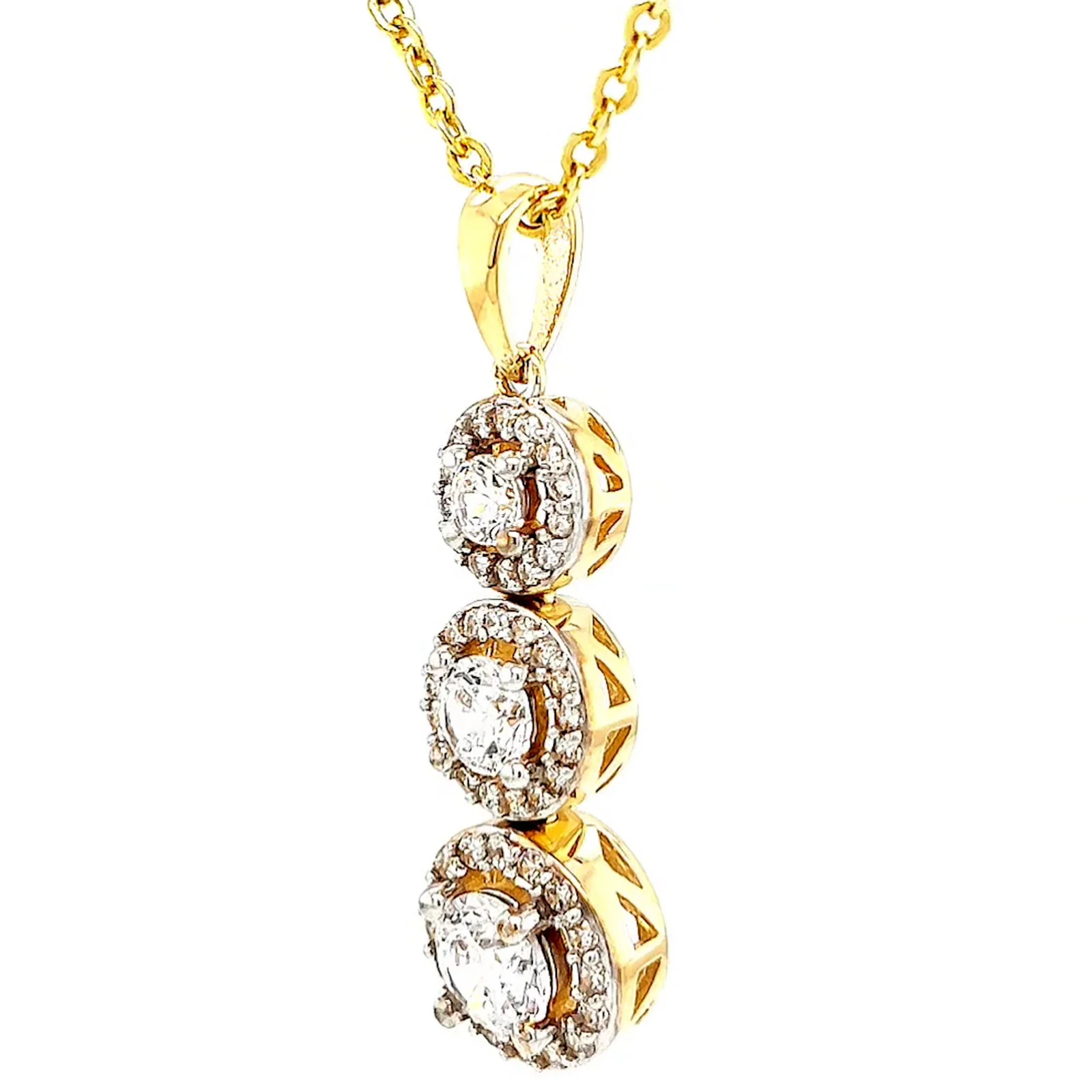 HUSH 9ct Yellow Gold Round Brilliant Cut with 1 CARAT tw of Diamond Simulants Pendant - Image 12