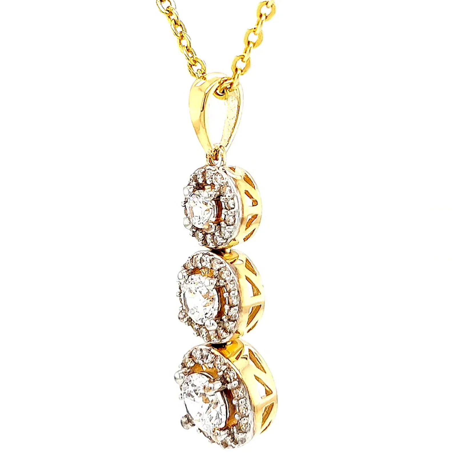 HUSH 9ct Yellow Gold Round Brilliant Cut with 1 CARAT tw of Diamond Simulants Pendant - Image 13