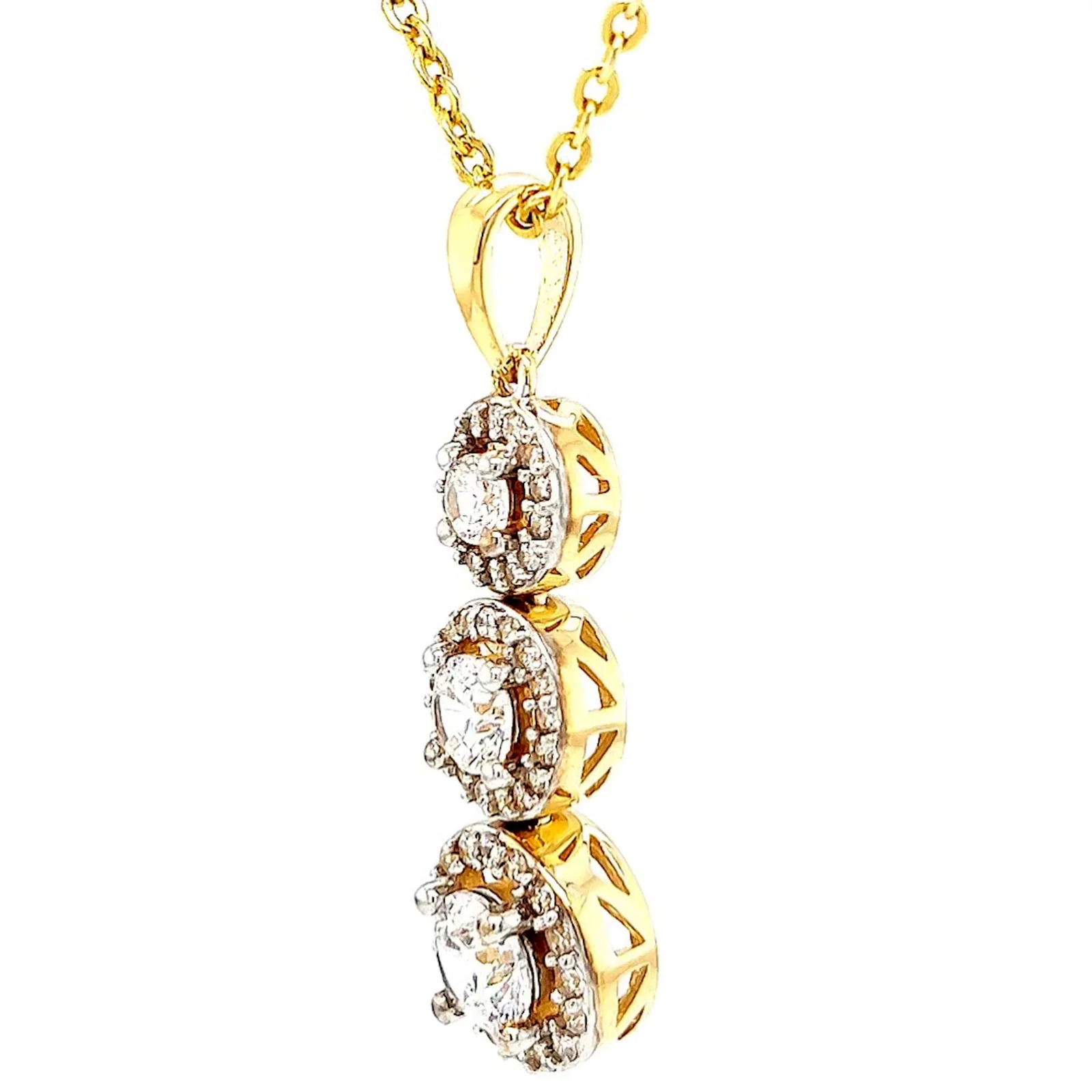 HUSH 9ct Yellow Gold Round Brilliant Cut with 1 CARAT tw of Diamond Simulants Pendant - Image 14