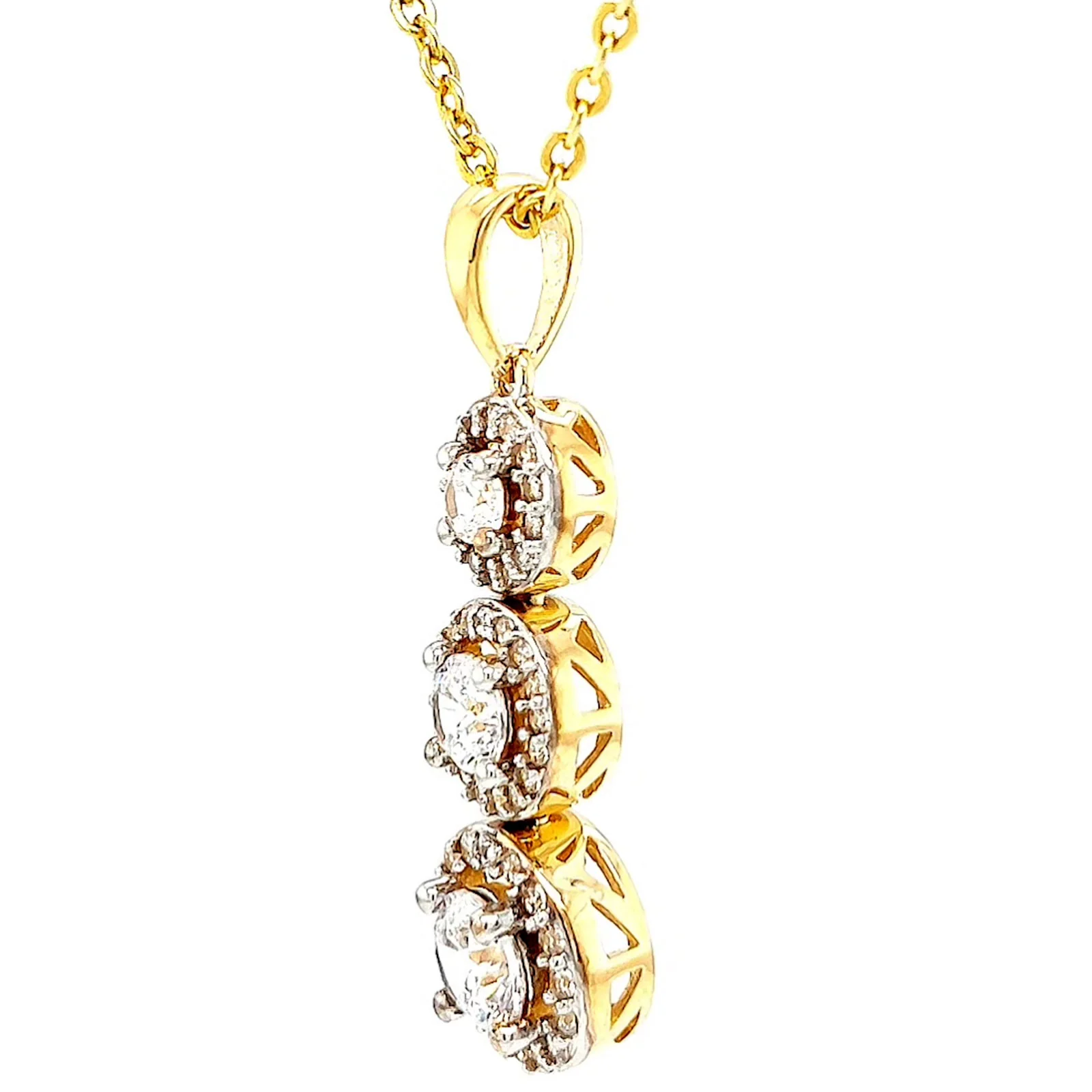 HUSH 9ct Yellow Gold Round Brilliant Cut with 1 CARAT tw of Diamond Simulants Pendant - Image 15