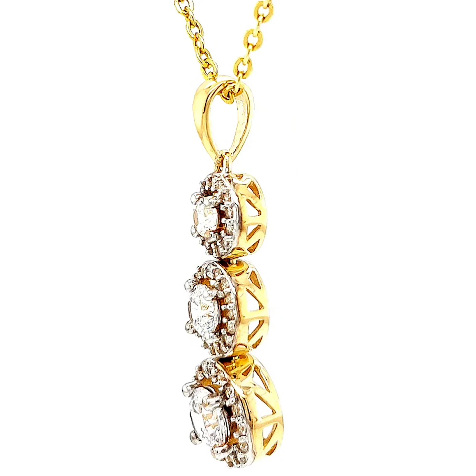 HUSH 9ct Yellow Gold Round Brilliant Cut with 1 CARAT tw of Diamond Simulants Pendant - Image 16