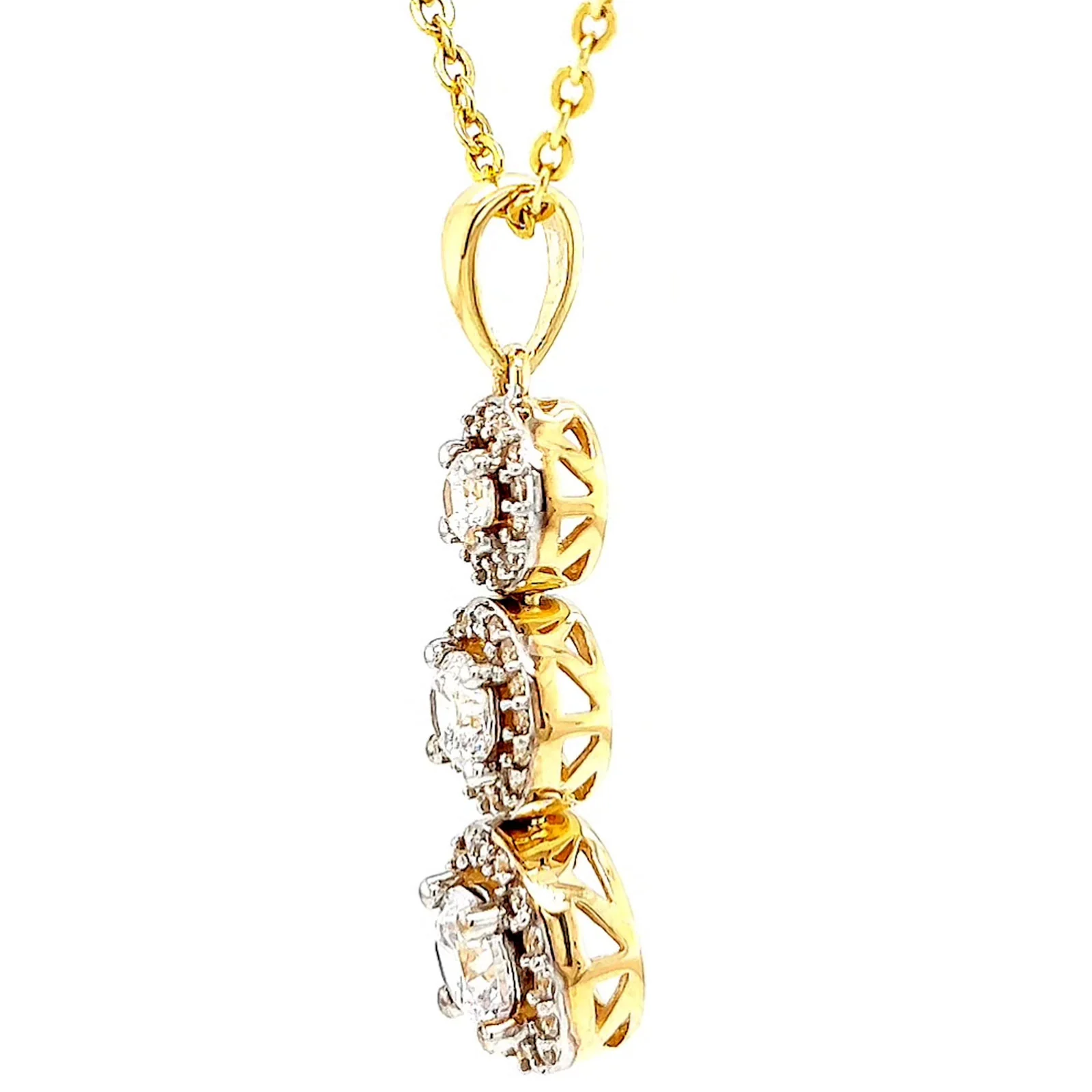 HUSH 9ct Yellow Gold Round Brilliant Cut with 1 CARAT tw of Diamond Simulants Pendant - Image 17