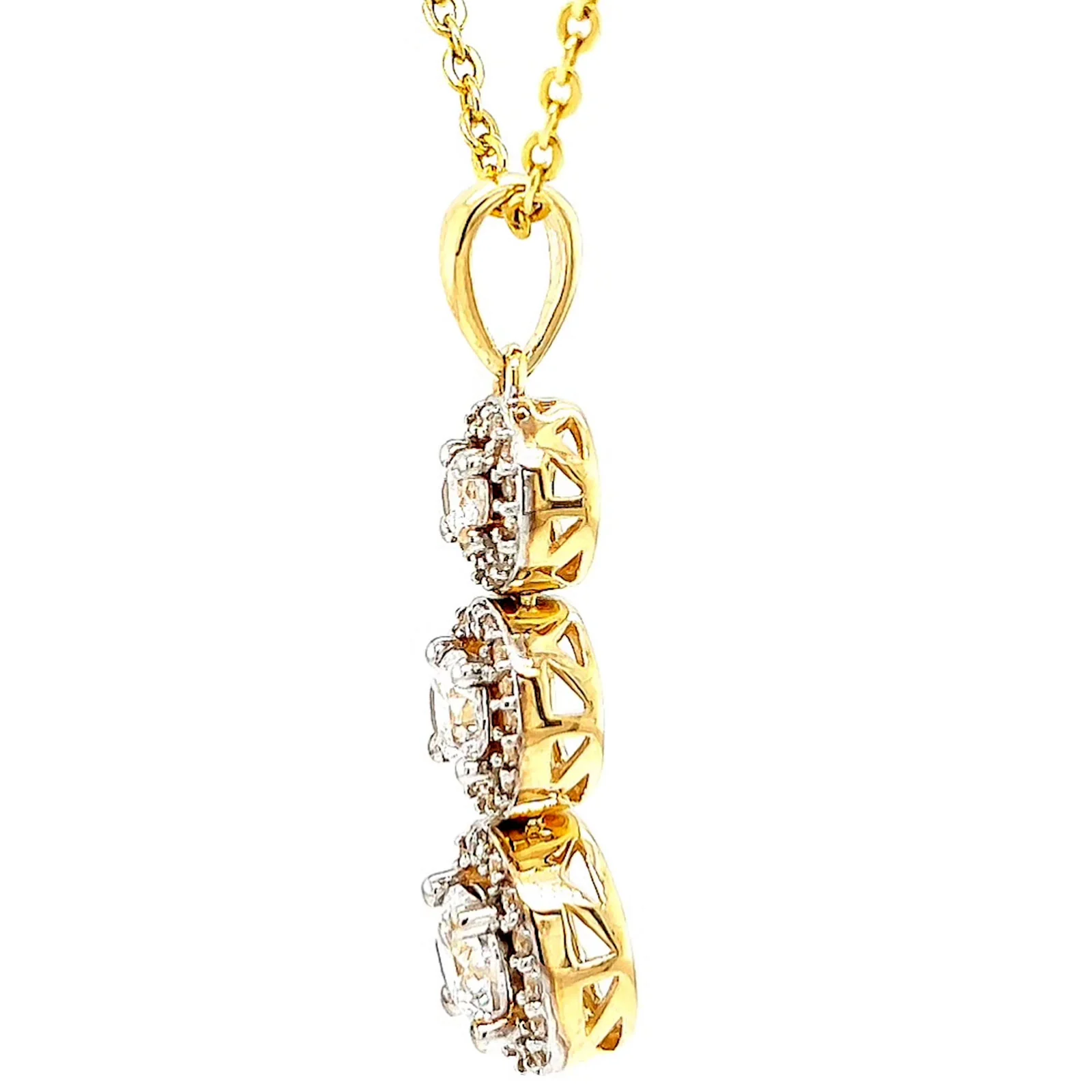 HUSH 9ct Yellow Gold Round Brilliant Cut with 1 CARAT tw of Diamond Simulants Pendant - Image 18