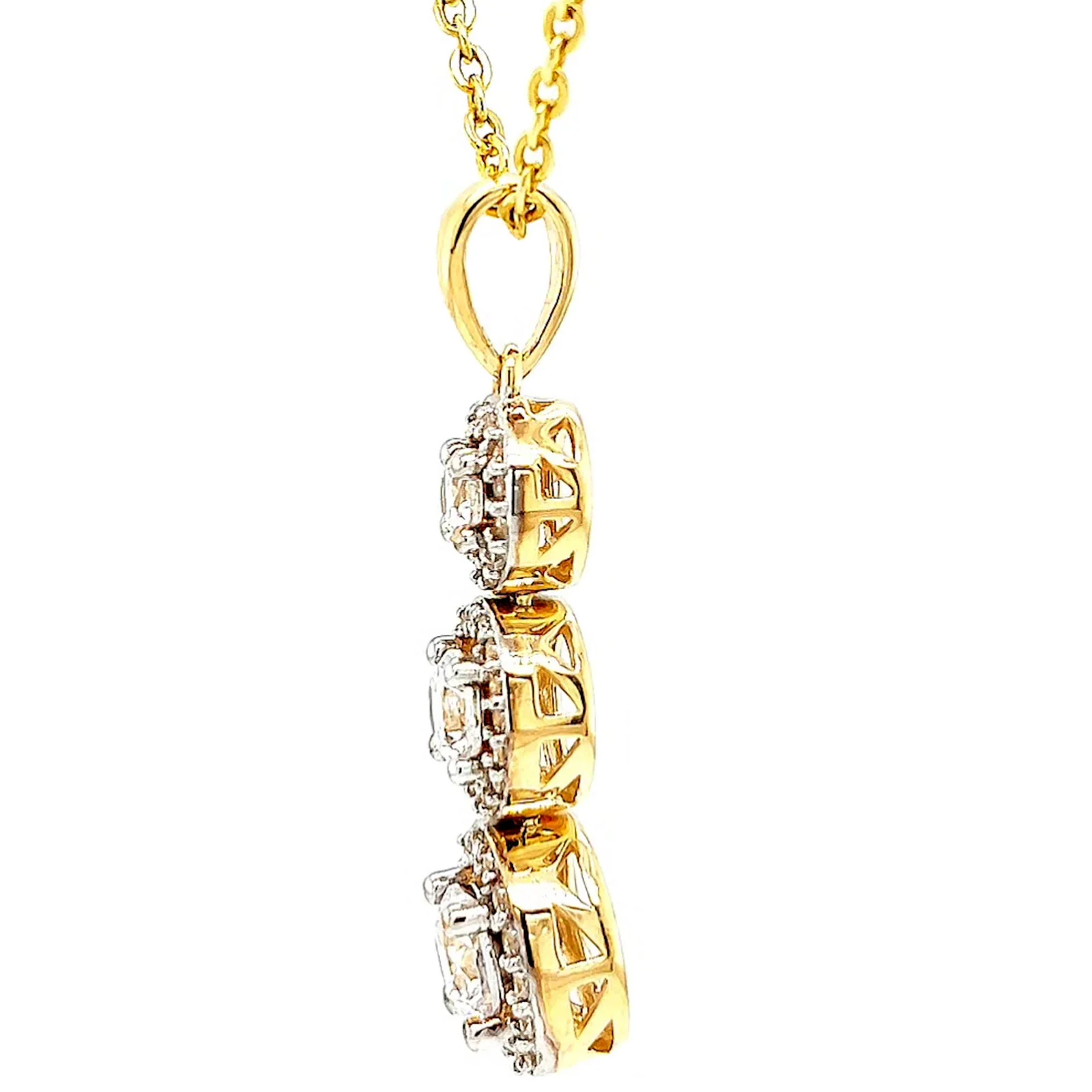 HUSH 9ct Yellow Gold Round Brilliant Cut with 1 CARAT tw of Diamond Simulants Pendant - Image 19
