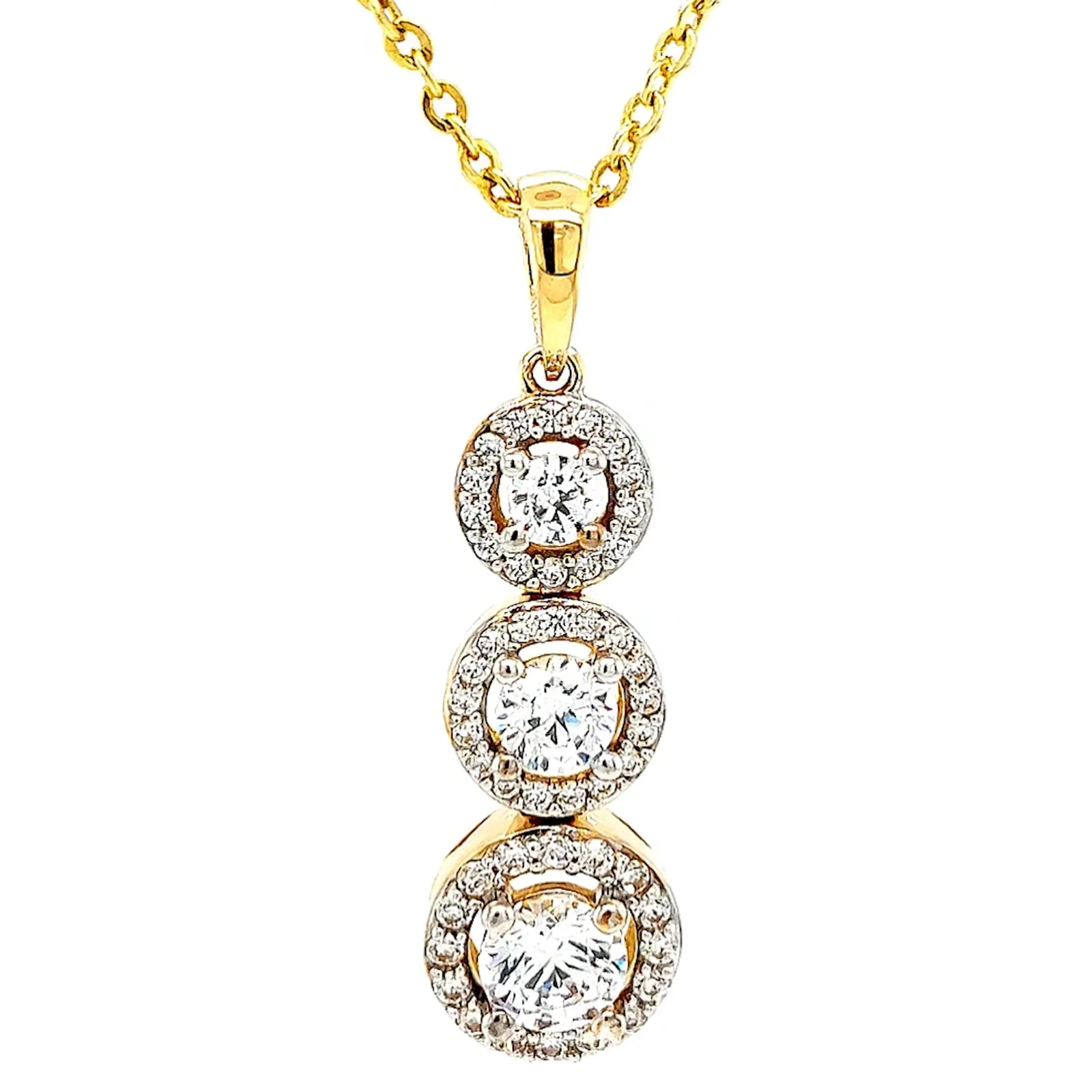 HUSH 9ct Yellow Gold Round Brilliant Cut with 1 CARAT tw of Diamond Simulants Pendant - Image 2