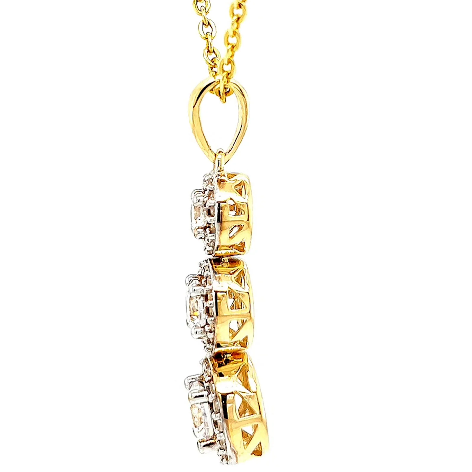 HUSH 9ct Yellow Gold Round Brilliant Cut with 1 CARAT tw of Diamond Simulants Pendant - Image 20