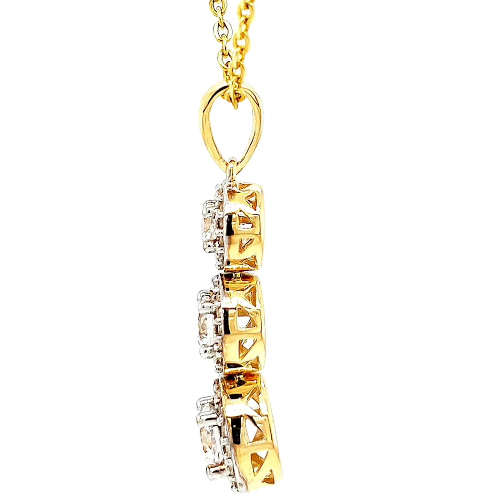 HUSH 9ct Yellow Gold Round Brilliant Cut with 1 CARAT tw of Diamond Simulants Pendant - Image 21