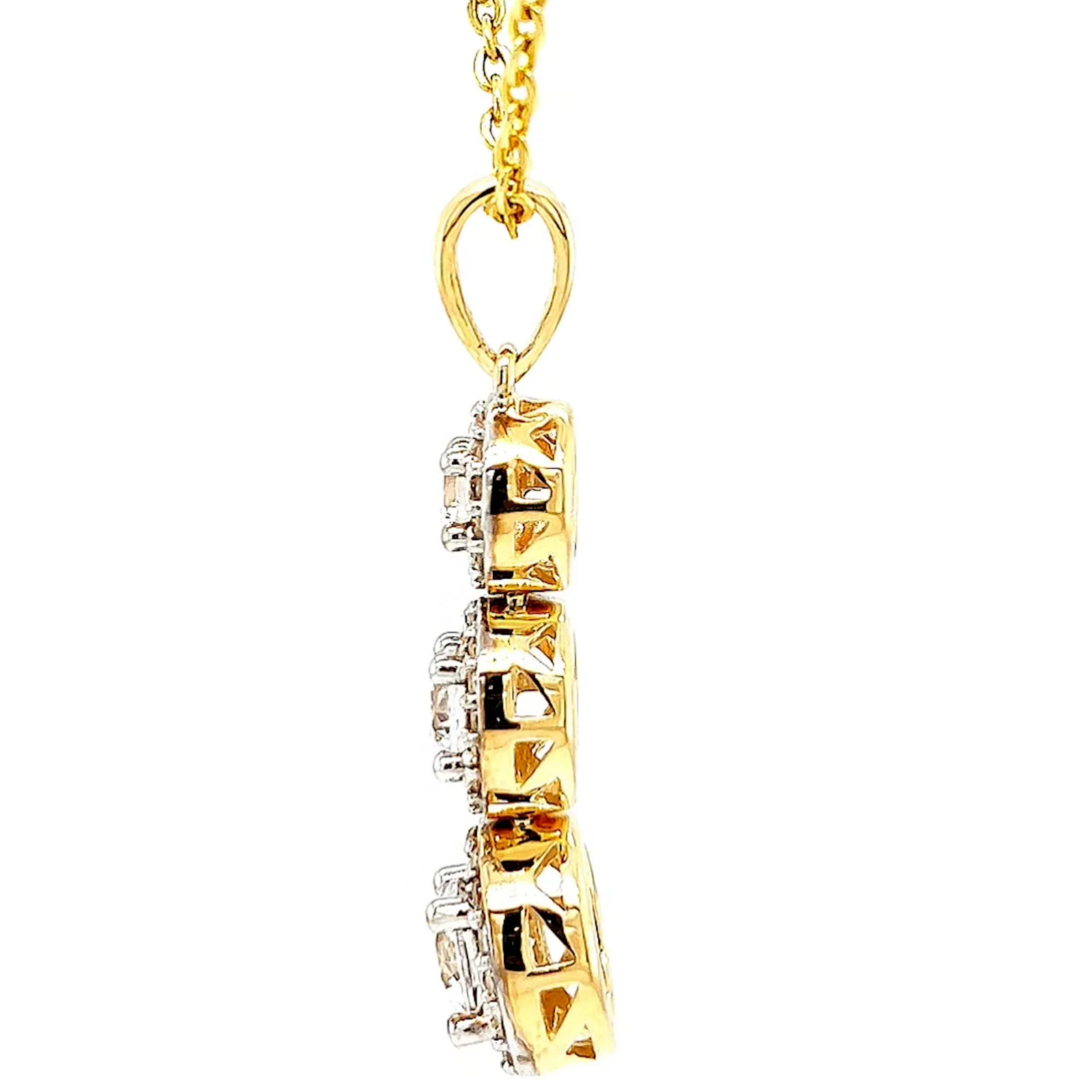 HUSH 9ct Yellow Gold Round Brilliant Cut with 1 CARAT tw of Diamond Simulants Pendant - Image 22