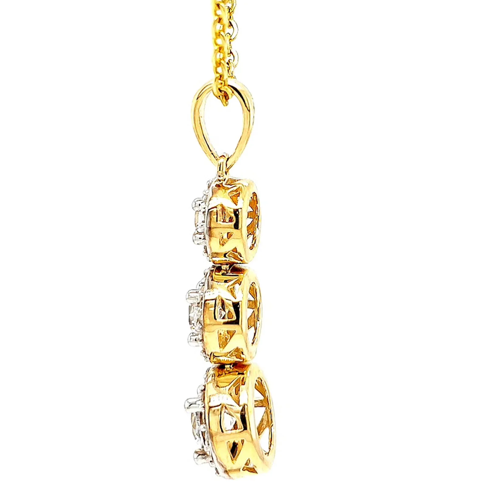 HUSH 9ct Yellow Gold Round Brilliant Cut with 1 CARAT tw of Diamond Simulants Pendant - Image 24