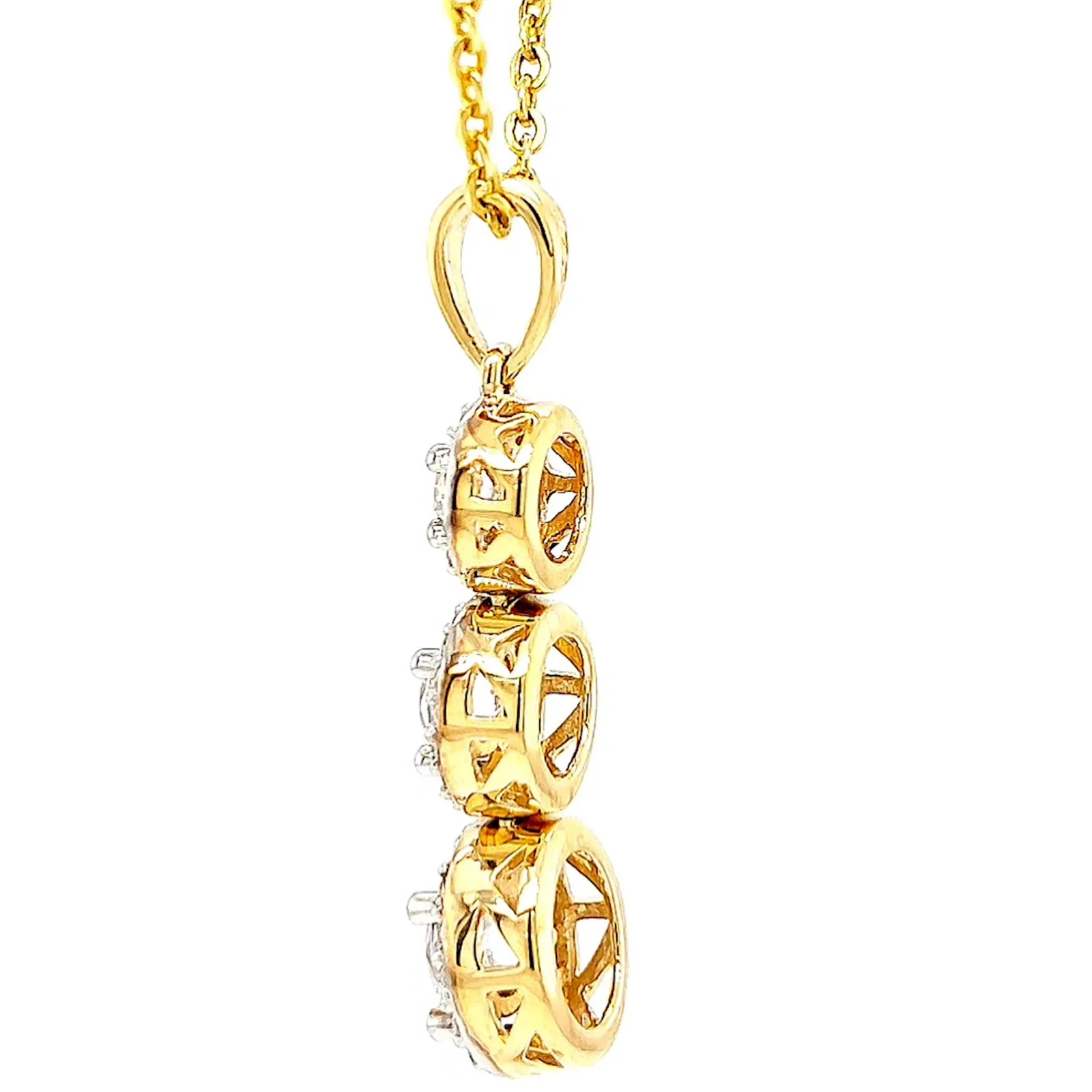 HUSH 9ct Yellow Gold Round Brilliant Cut with 1 CARAT tw of Diamond Simulants Pendant - Image 26