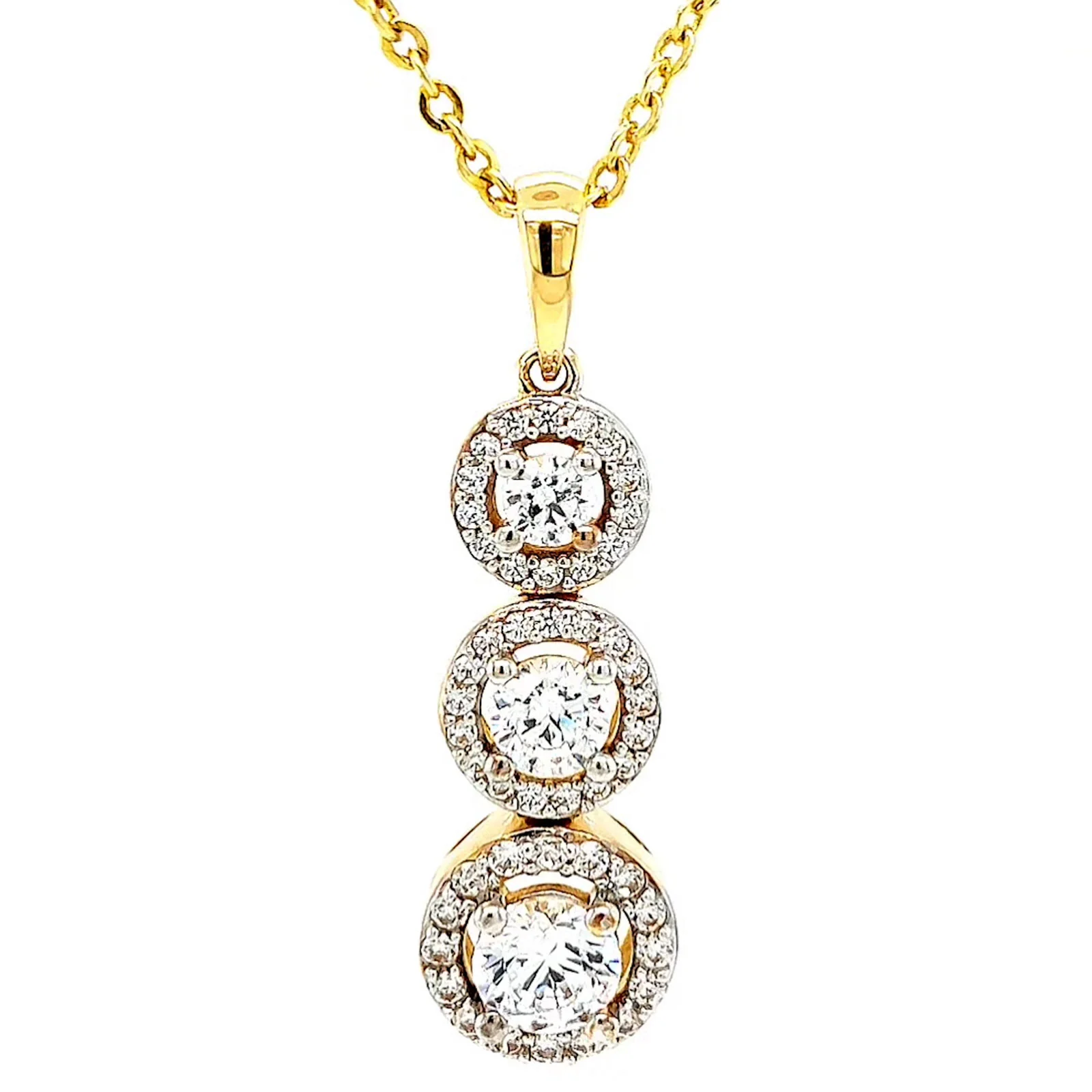HUSH 9ct Yellow Gold Round Brilliant Cut with 1 CARAT tw of Diamond Simulants Pendant - Image 3