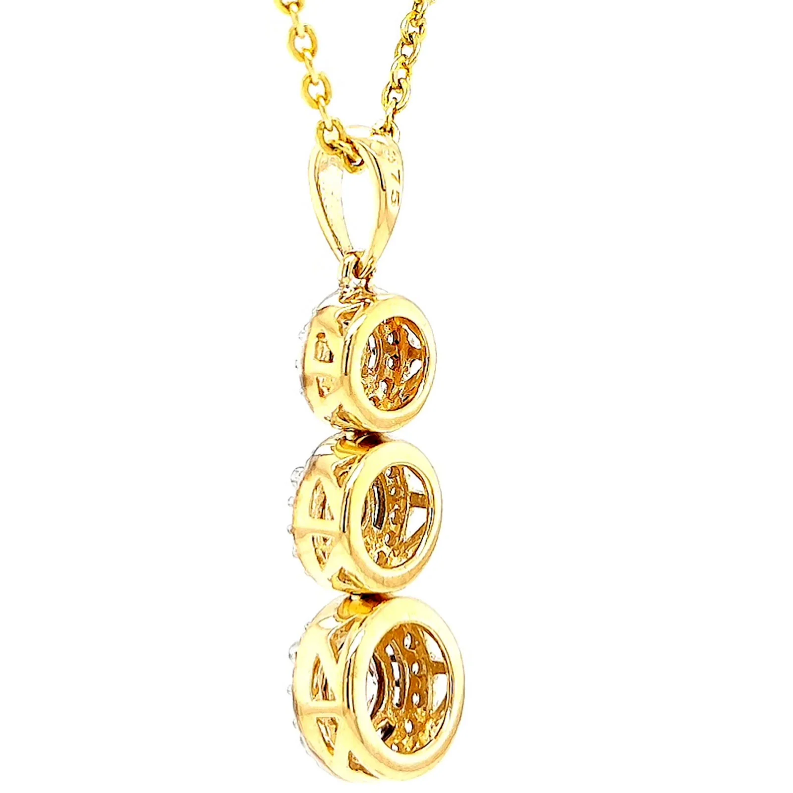 HUSH 9ct Yellow Gold Round Brilliant Cut with 1 CARAT tw of Diamond Simulants Pendant - Image 30