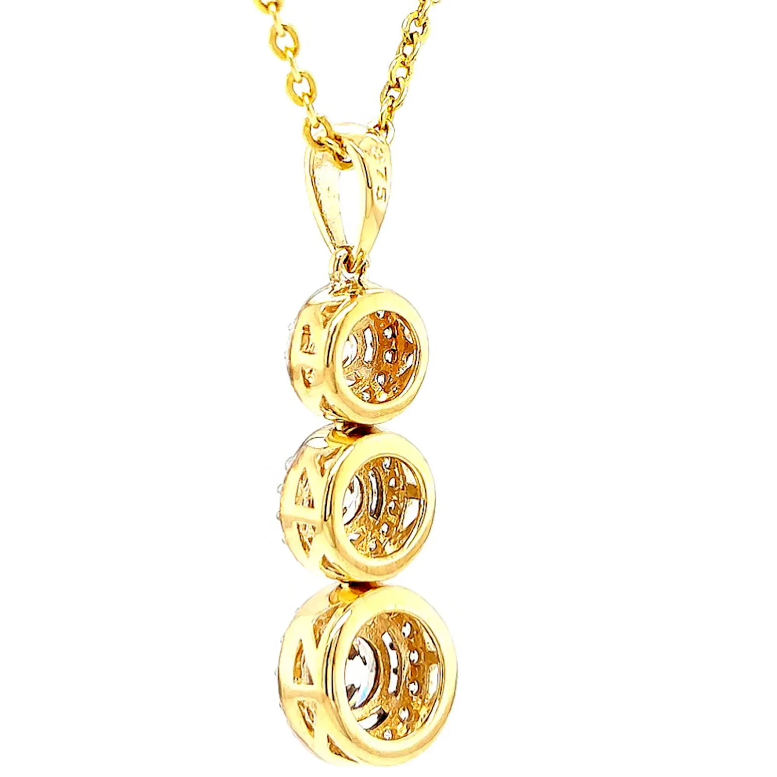HUSH 9ct Yellow Gold Round Brilliant Cut with 1 CARAT tw of Diamond Simulants Pendant - Image 32