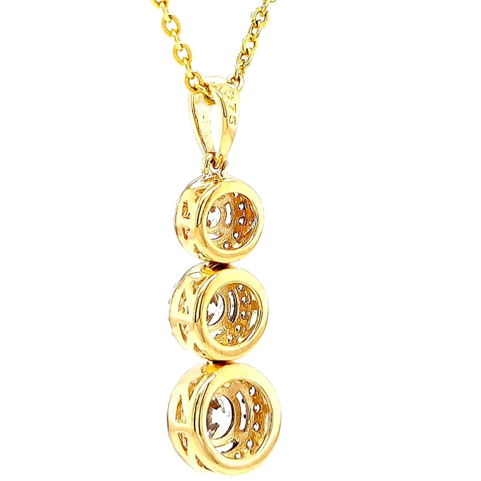 HUSH 9ct Yellow Gold Round Brilliant Cut with 1 CARAT tw of Diamond Simulants Pendant - Image 33