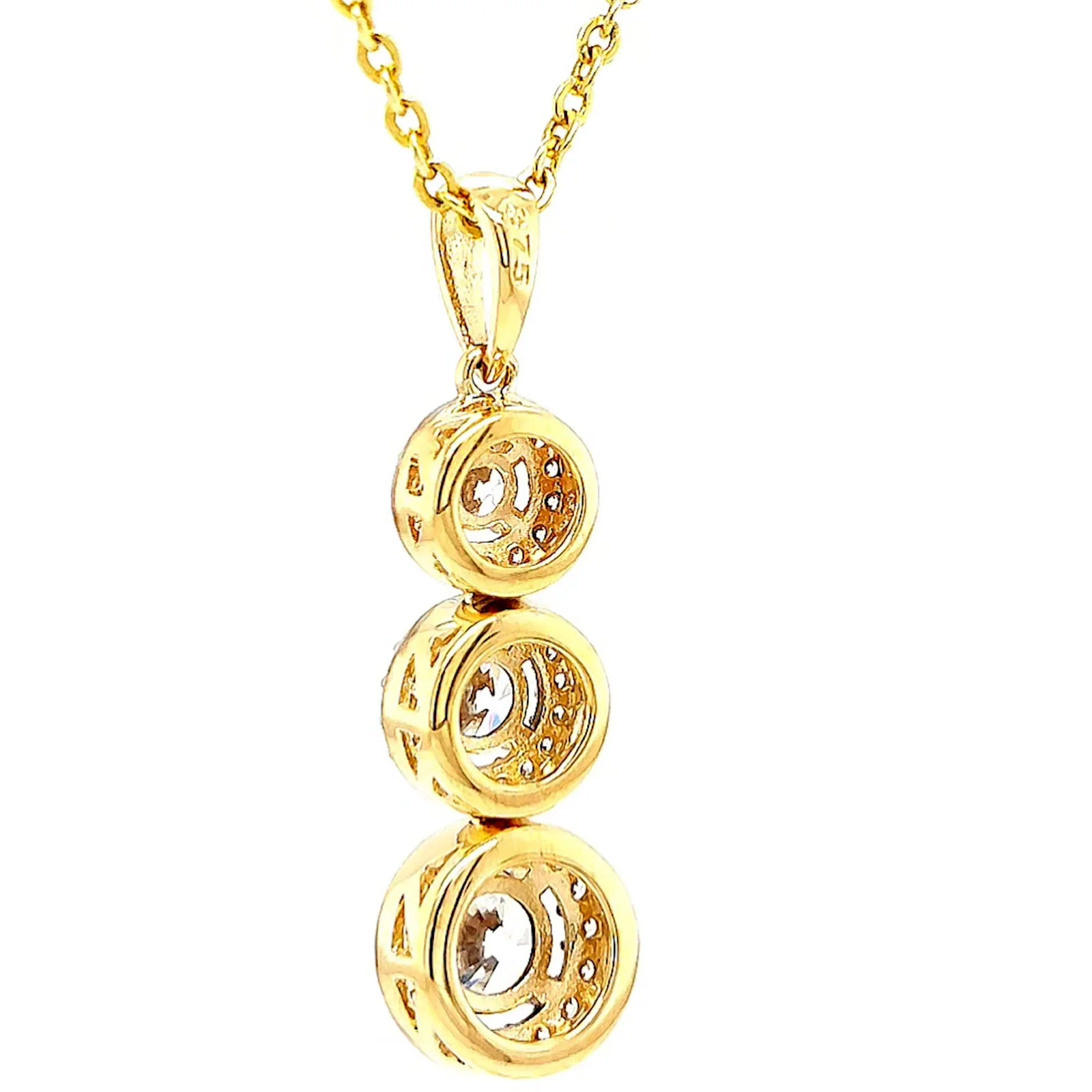 HUSH 9ct Yellow Gold Round Brilliant Cut with 1 CARAT tw of Diamond Simulants Pendant - Image 34