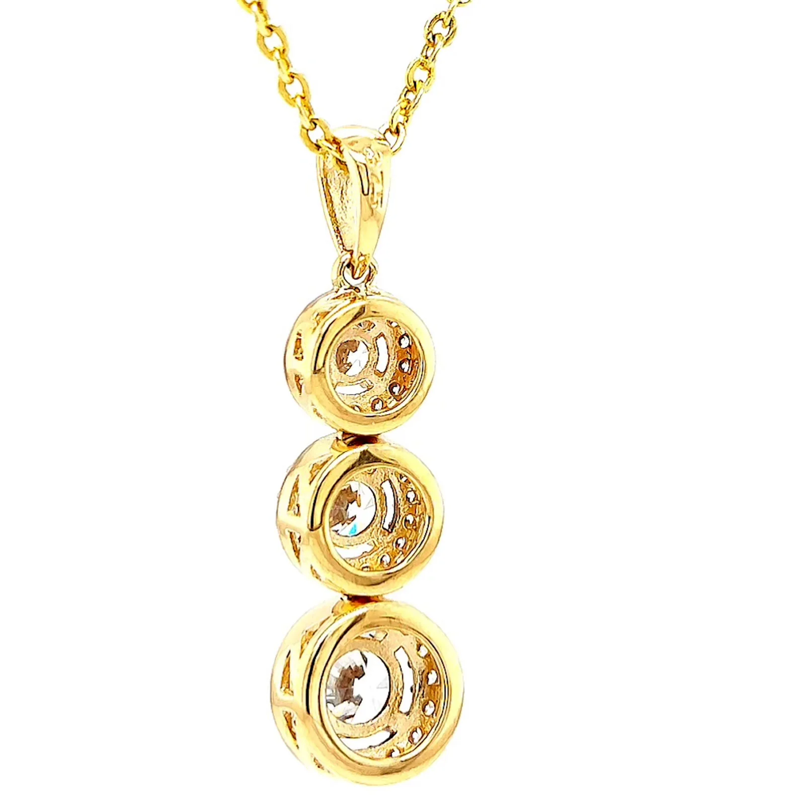 HUSH 9ct Yellow Gold Round Brilliant Cut with 1 CARAT tw of Diamond Simulants Pendant - Image 35