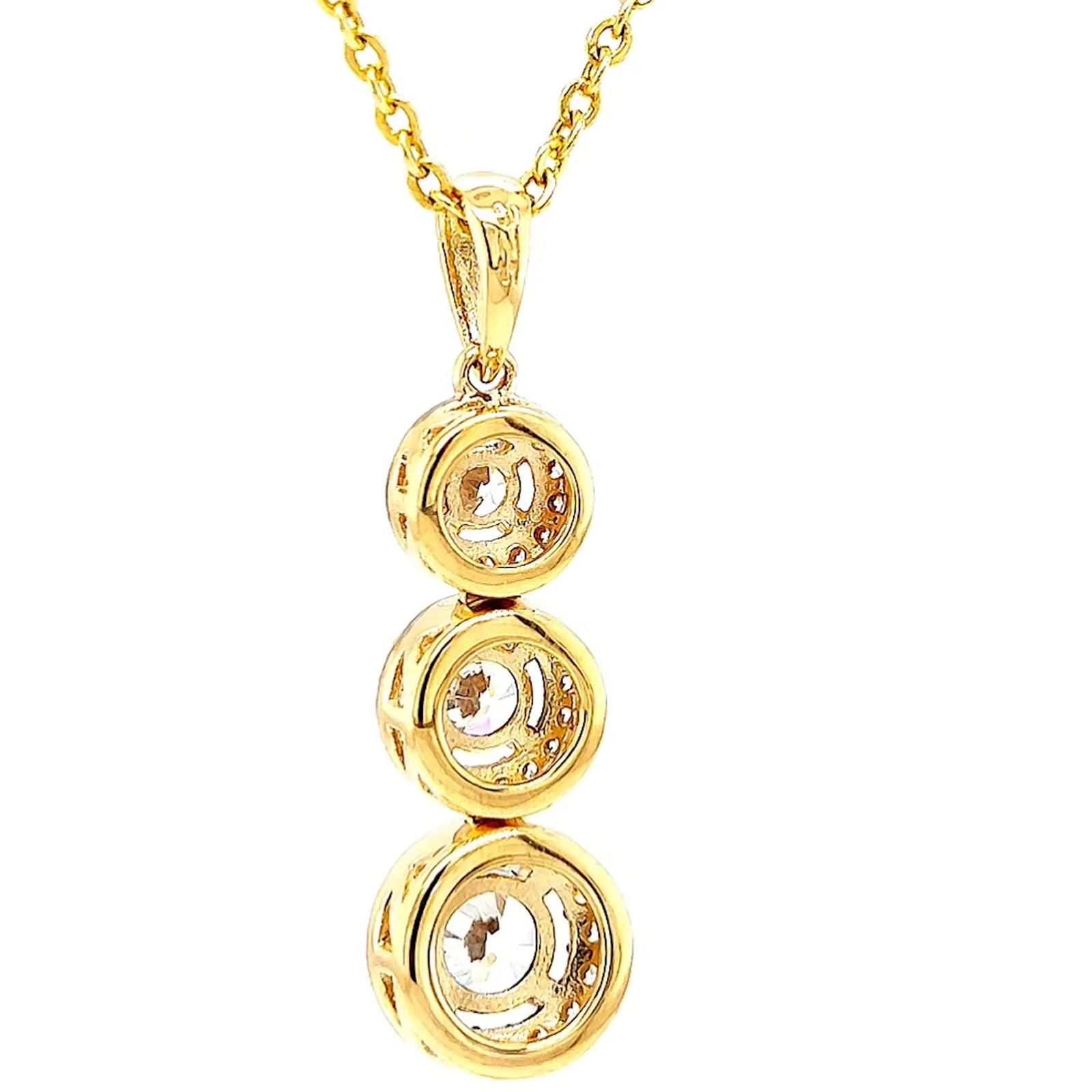 HUSH 9ct Yellow Gold Round Brilliant Cut with 1 CARAT tw of Diamond Simulants Pendant - Image 36