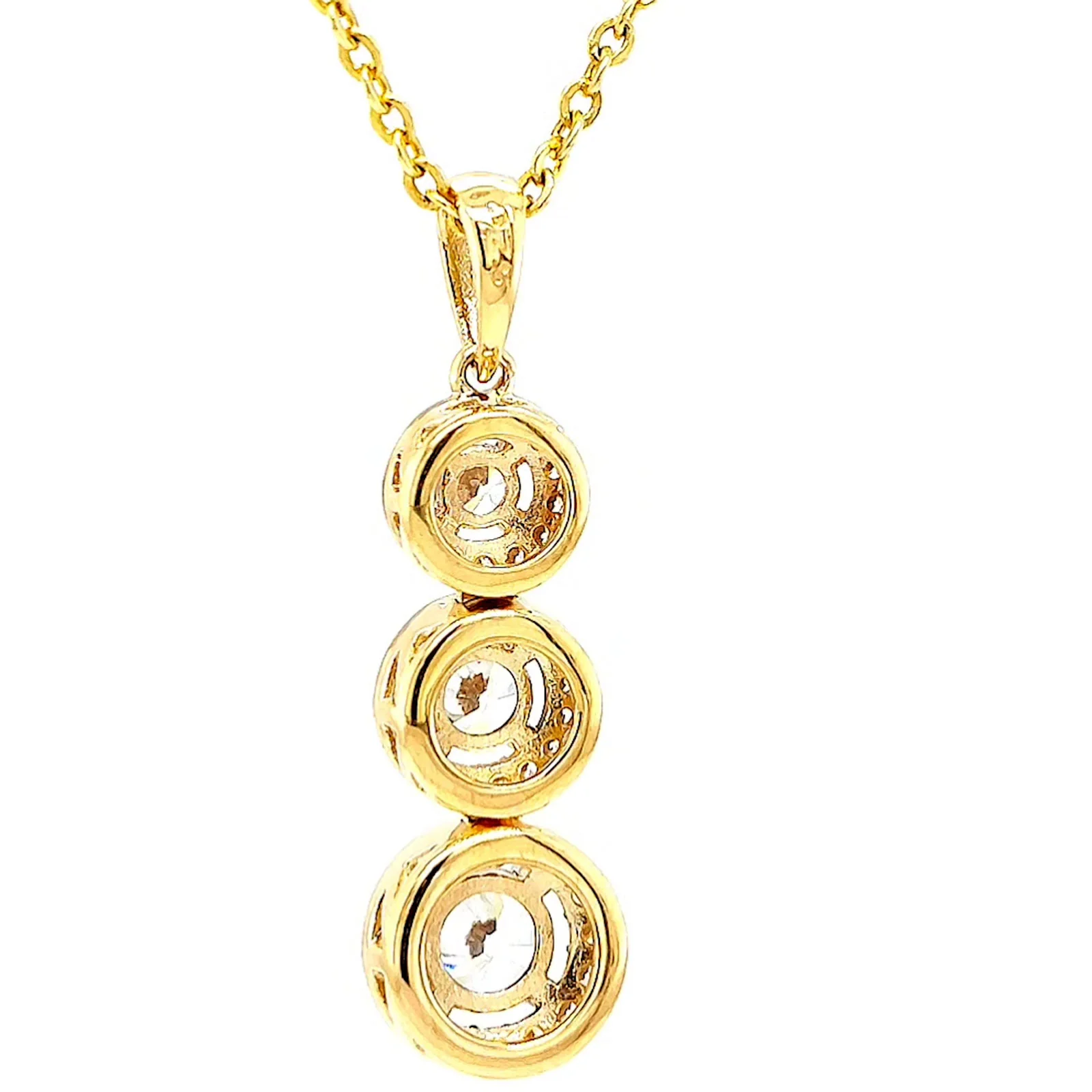 HUSH 9ct Yellow Gold Round Brilliant Cut with 1 CARAT tw of Diamond Simulants Pendant - Image 37