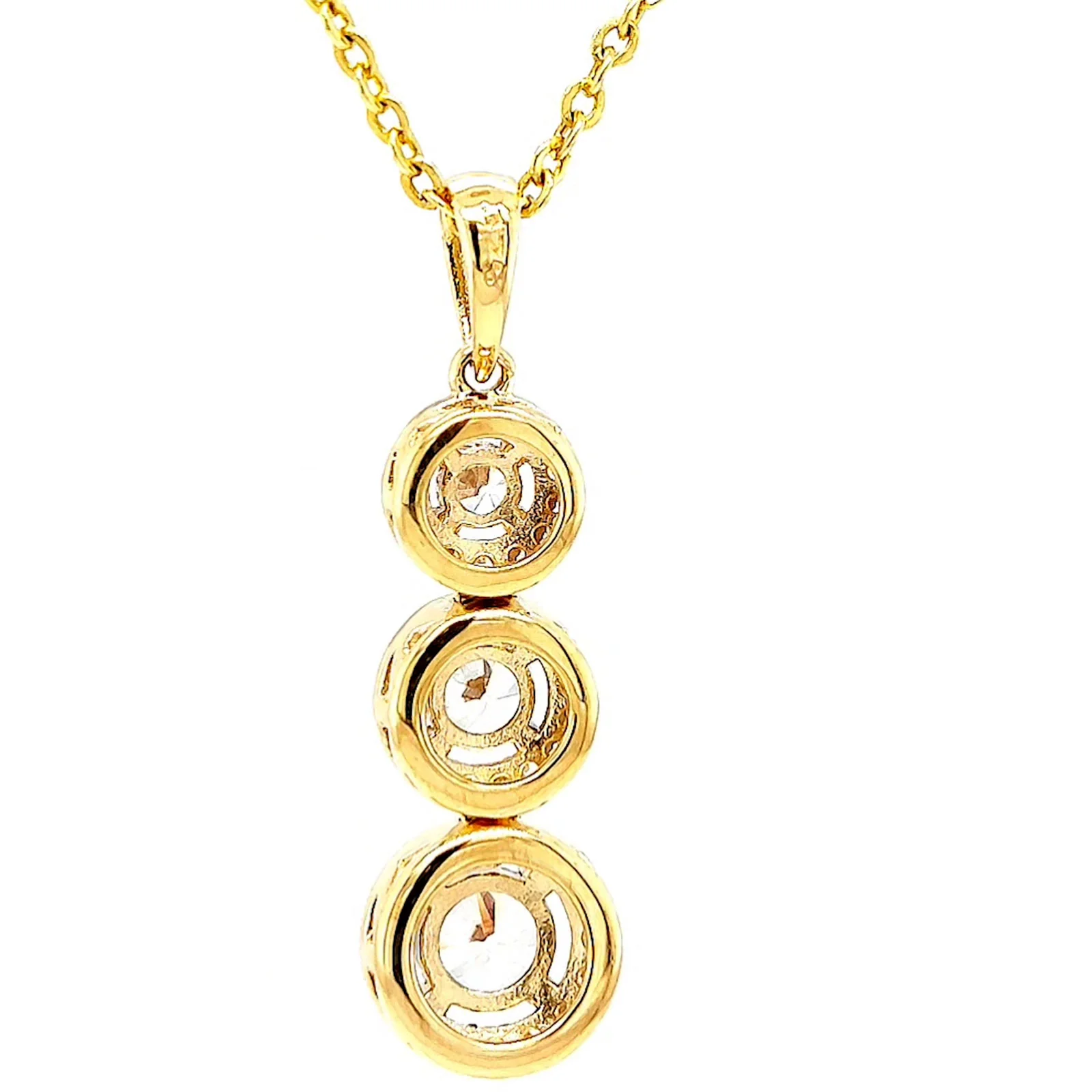 HUSH 9ct Yellow Gold Round Brilliant Cut with 1 CARAT tw of Diamond Simulants Pendant - Image 38