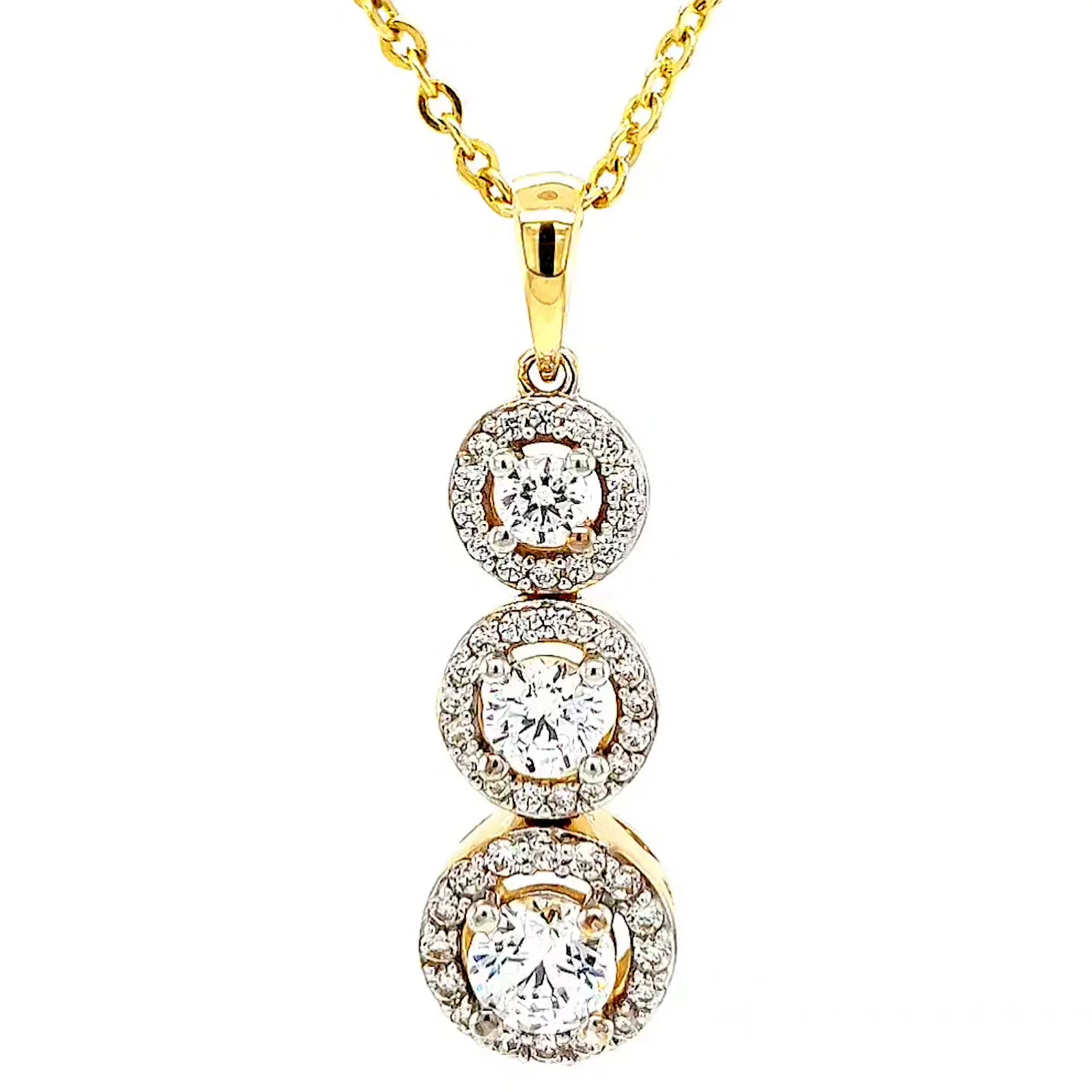 HUSH 9ct Yellow Gold Round Brilliant Cut with 1 CARAT tw of Diamond Simulants Pendant - Image 4