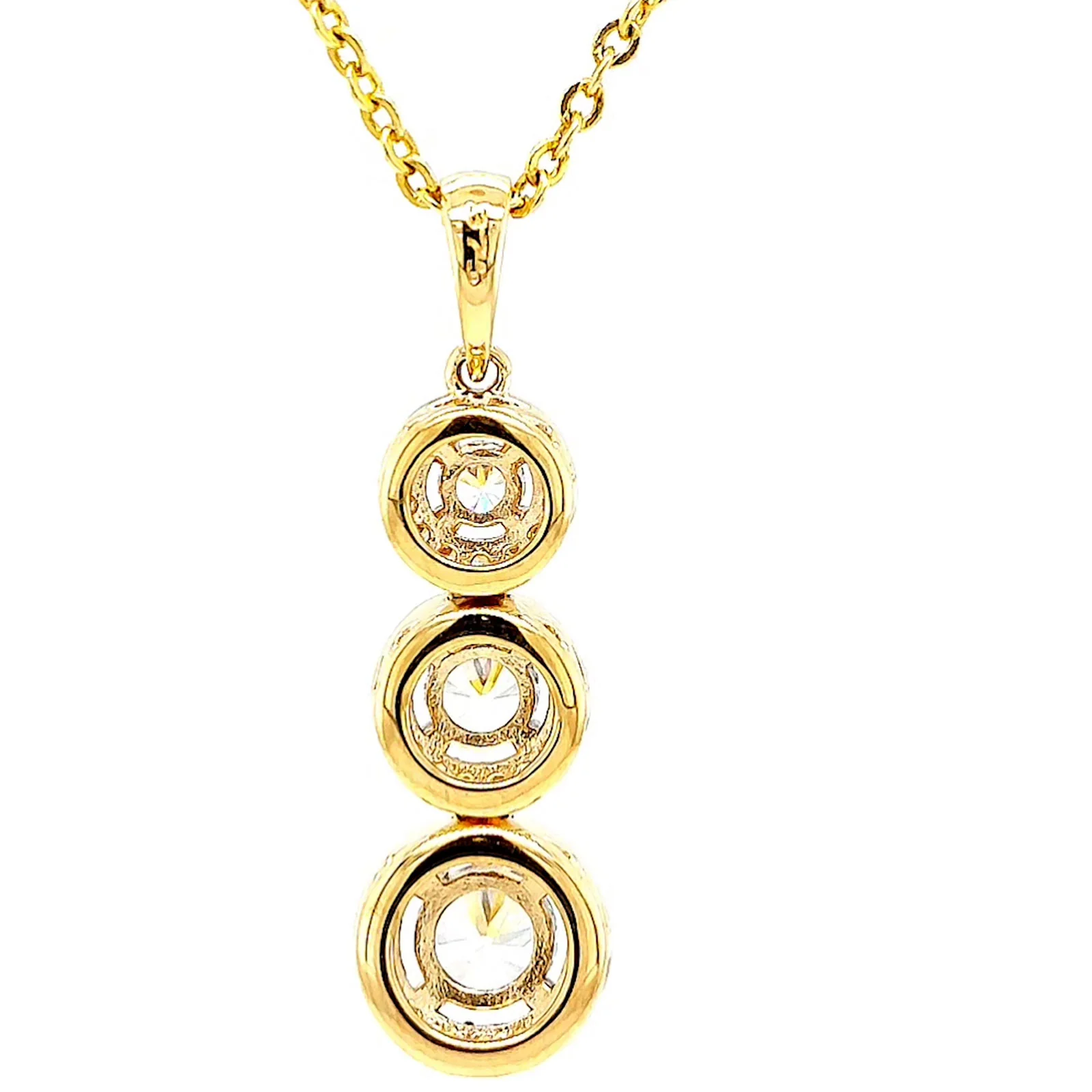 HUSH 9ct Yellow Gold Round Brilliant Cut with 1 CARAT tw of Diamond Simulants Pendant - Image 40