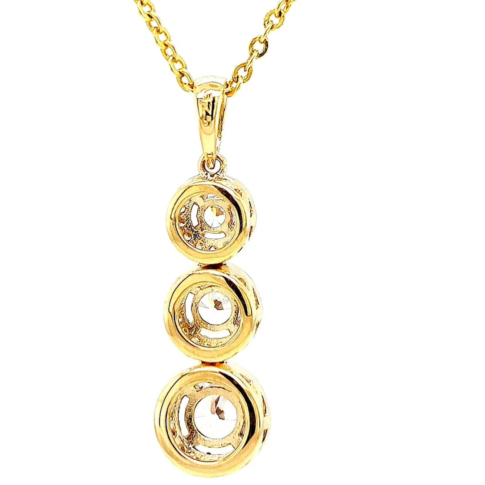 HUSH 9ct Yellow Gold Round Brilliant Cut with 1 CARAT tw of Diamond Simulants Pendant - Image 42