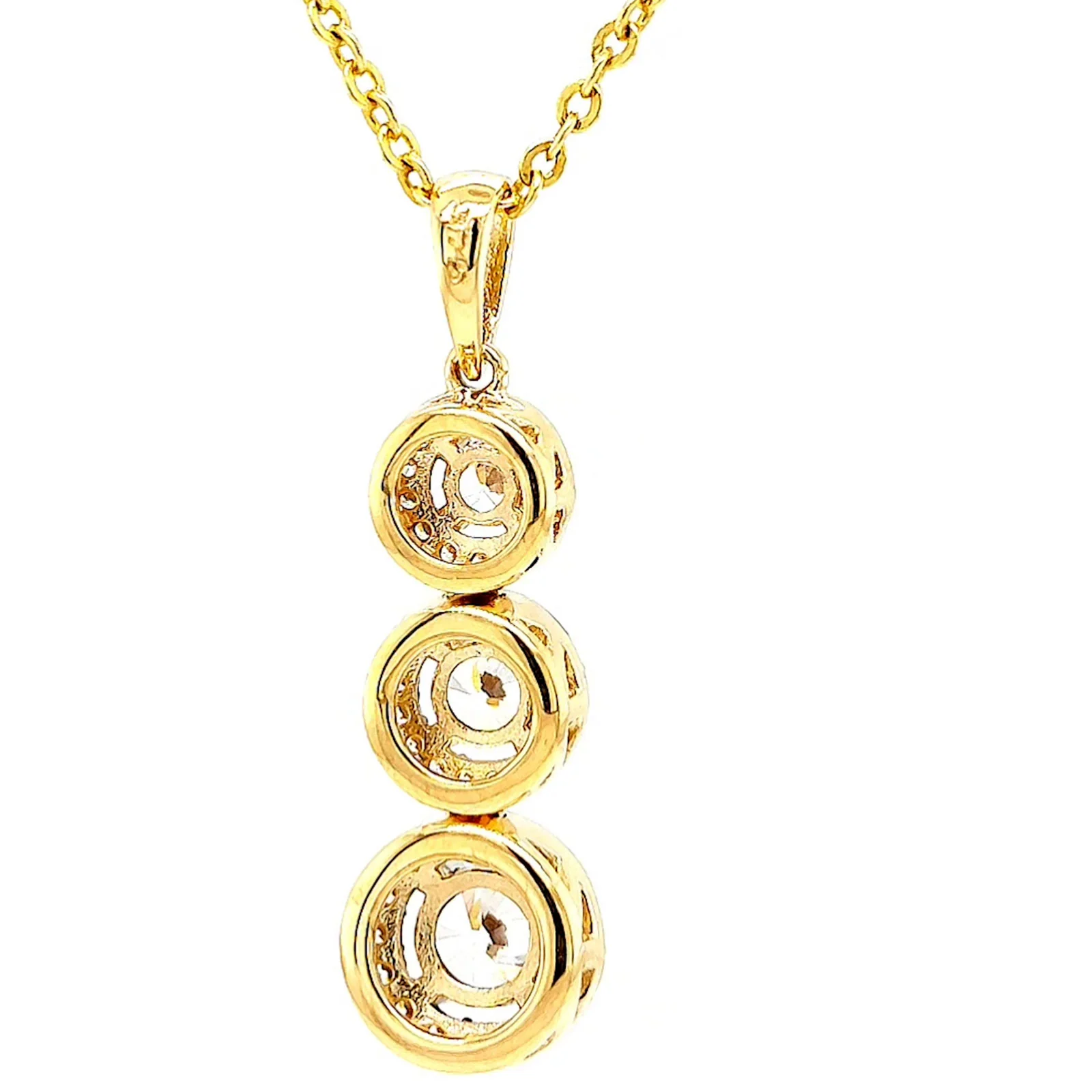 HUSH 9ct Yellow Gold Round Brilliant Cut with 1 CARAT tw of Diamond Simulants Pendant - Image 43