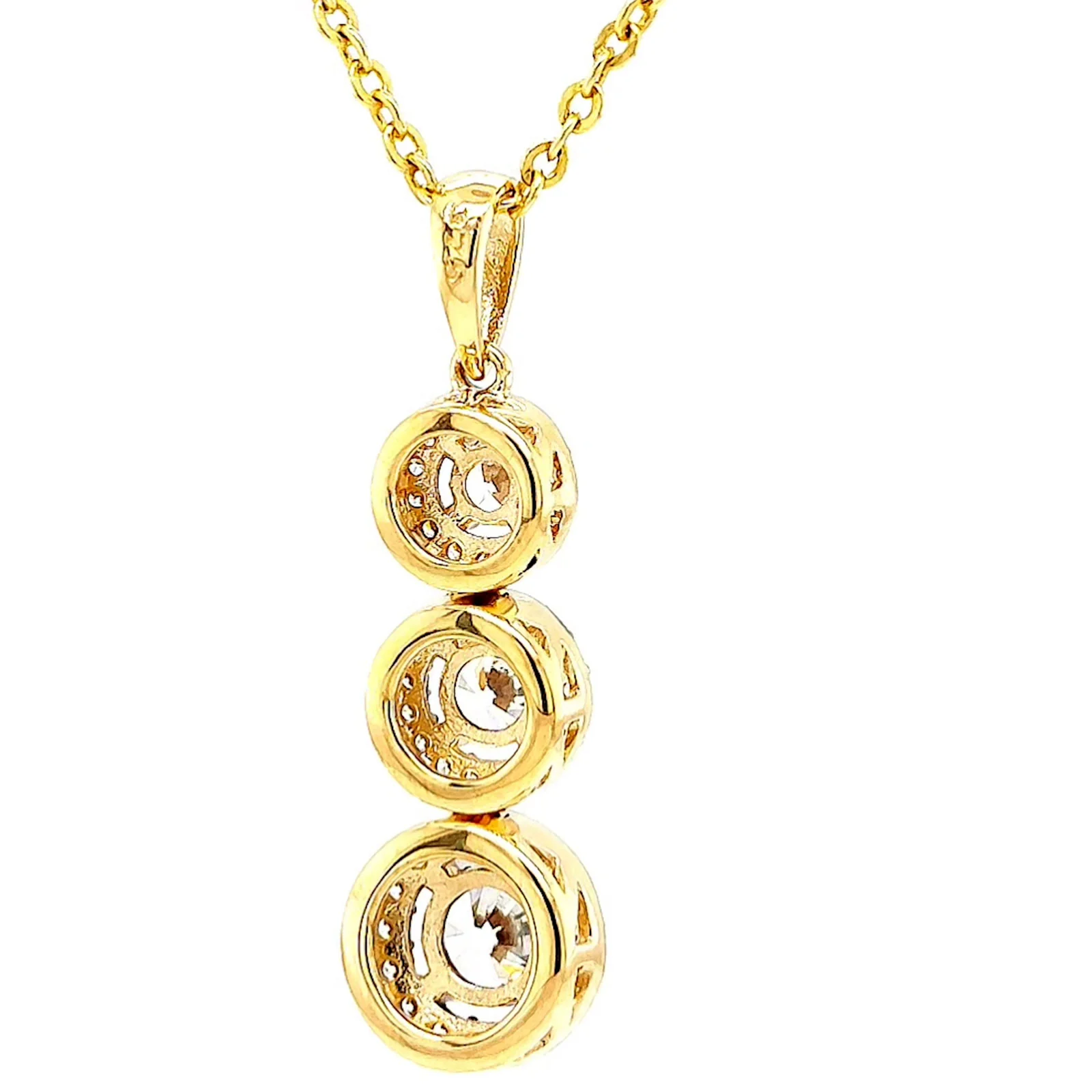 HUSH 9ct Yellow Gold Round Brilliant Cut with 1 CARAT tw of Diamond Simulants Pendant - Image 44