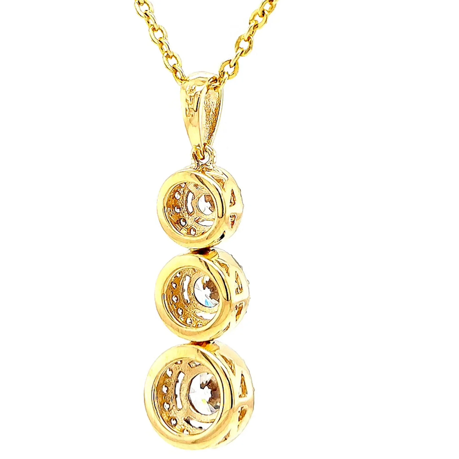 HUSH 9ct Yellow Gold Round Brilliant Cut with 1 CARAT tw of Diamond Simulants Pendant - Image 45
