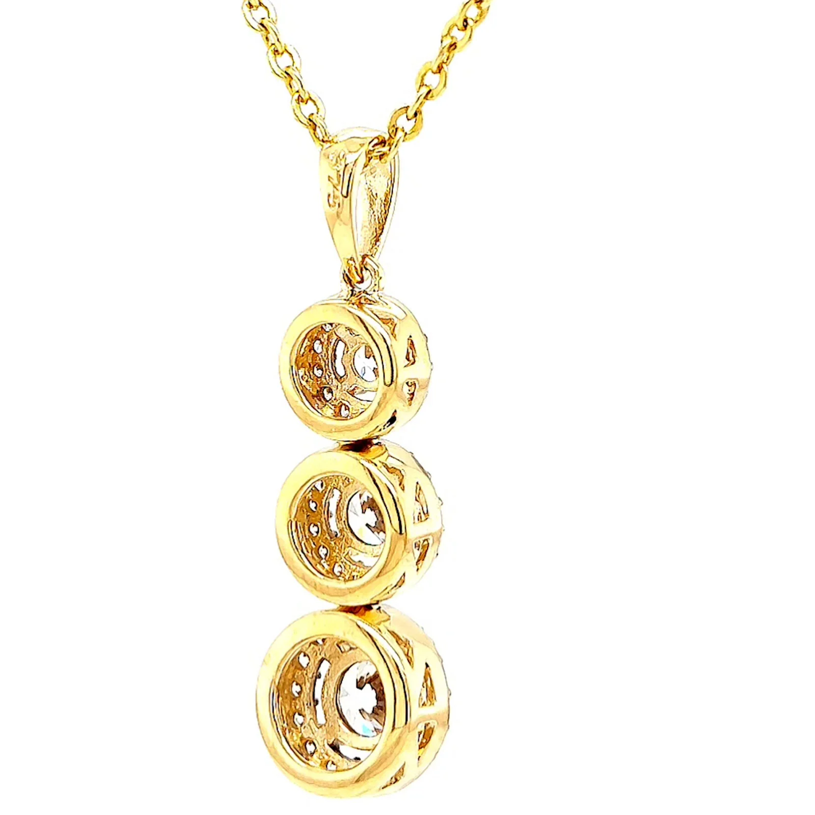 HUSH 9ct Yellow Gold Round Brilliant Cut with 1 CARAT tw of Diamond Simulants Pendant - Image 46