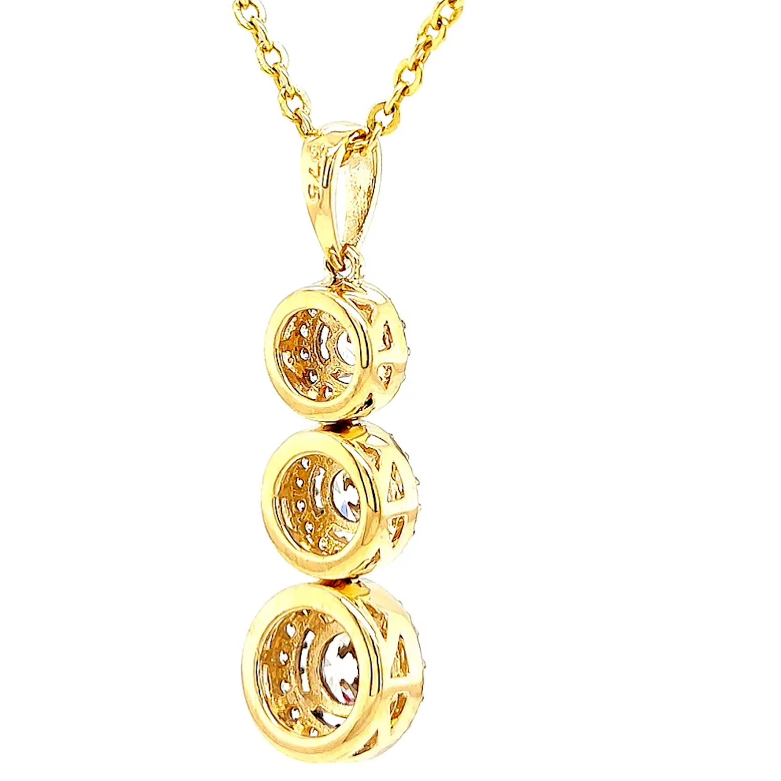 HUSH 9ct Yellow Gold Round Brilliant Cut with 1 CARAT tw of Diamond Simulants Pendant - Image 47