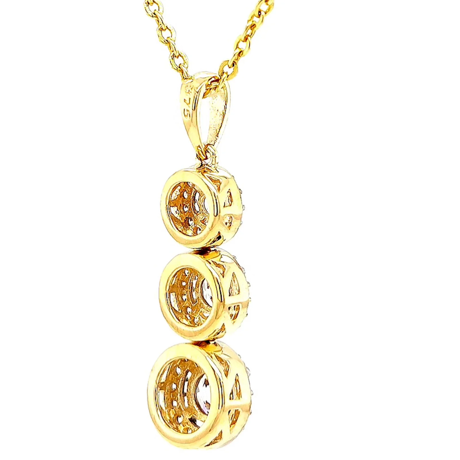 HUSH 9ct Yellow Gold Round Brilliant Cut with 1 CARAT tw of Diamond Simulants Pendant - Image 48