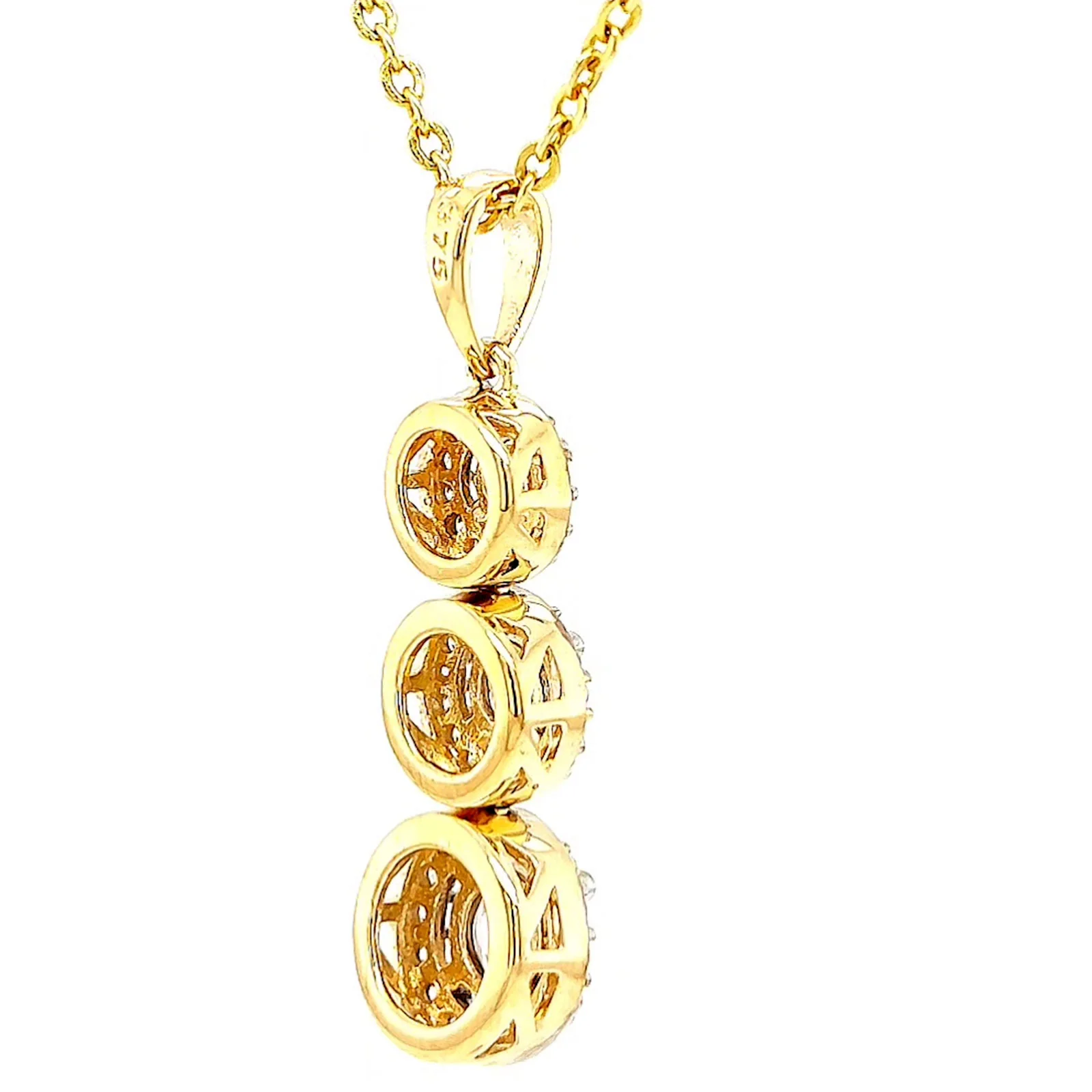 HUSH 9ct Yellow Gold Round Brilliant Cut with 1 CARAT tw of Diamond Simulants Pendant - Image 49