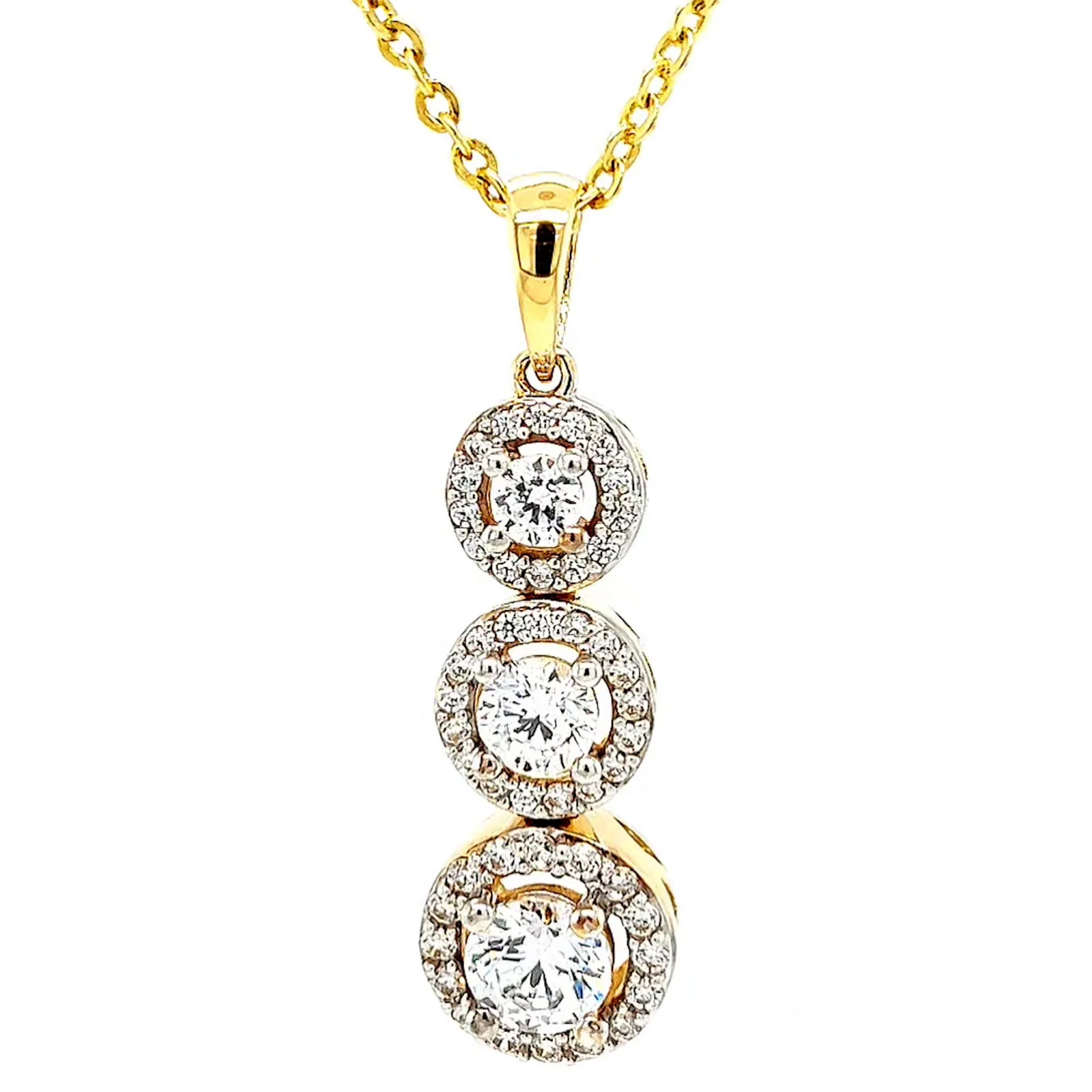 HUSH 9ct Yellow Gold Round Brilliant Cut with 1 CARAT tw of Diamond Simulants Pendant - Image 5