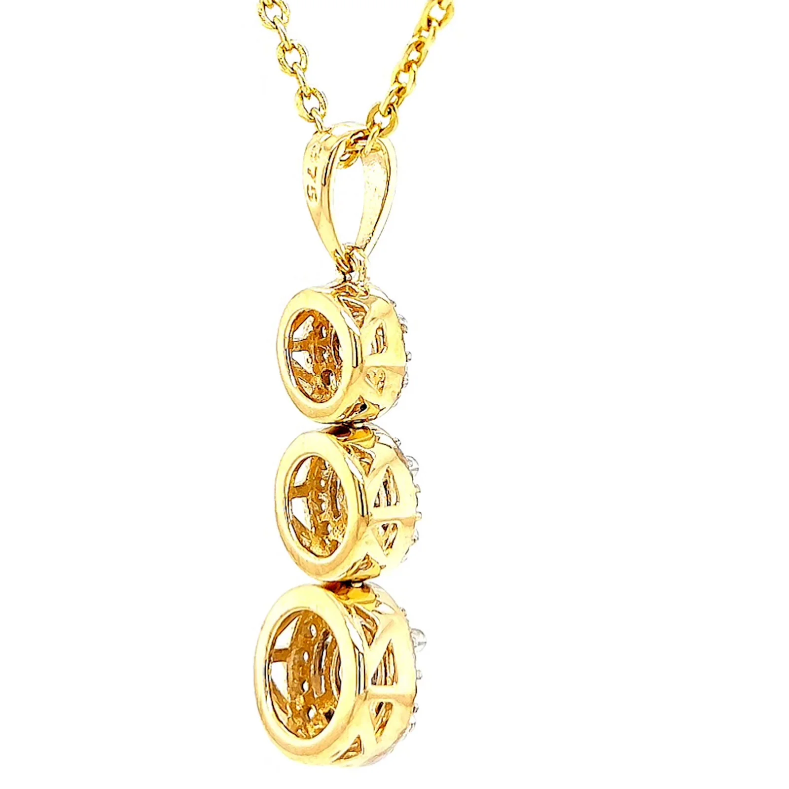 HUSH 9ct Yellow Gold Round Brilliant Cut with 1 CARAT tw of Diamond Simulants Pendant - Image 50