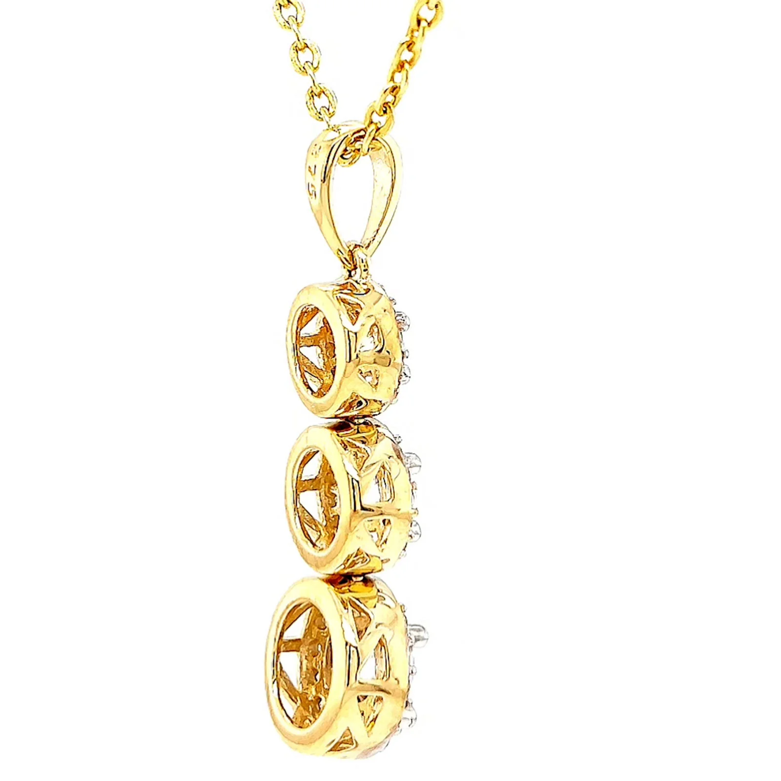 HUSH 9ct Yellow Gold Round Brilliant Cut with 1 CARAT tw of Diamond Simulants Pendant - Image 52