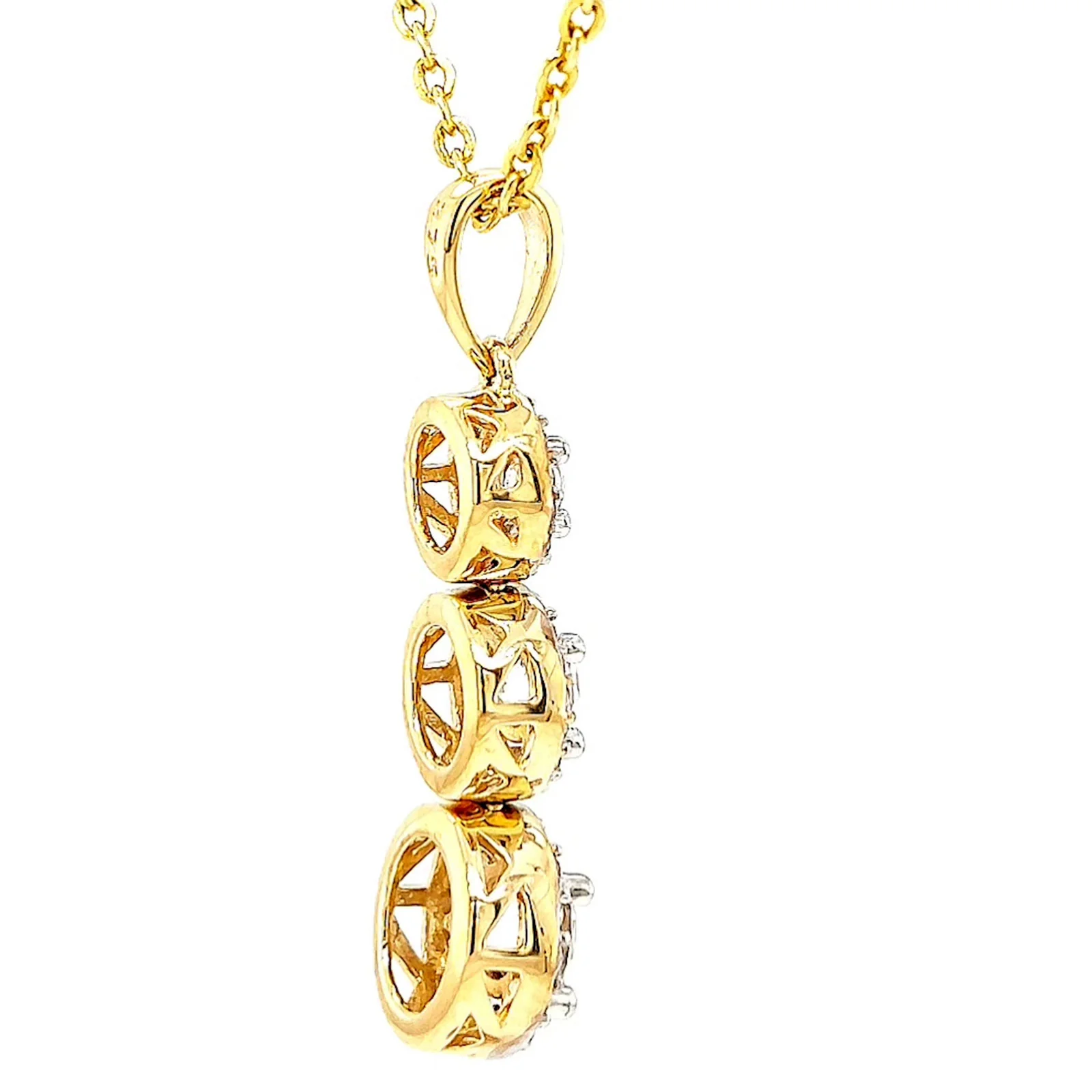 HUSH 9ct Yellow Gold Round Brilliant Cut with 1 CARAT tw of Diamond Simulants Pendant - Image 53