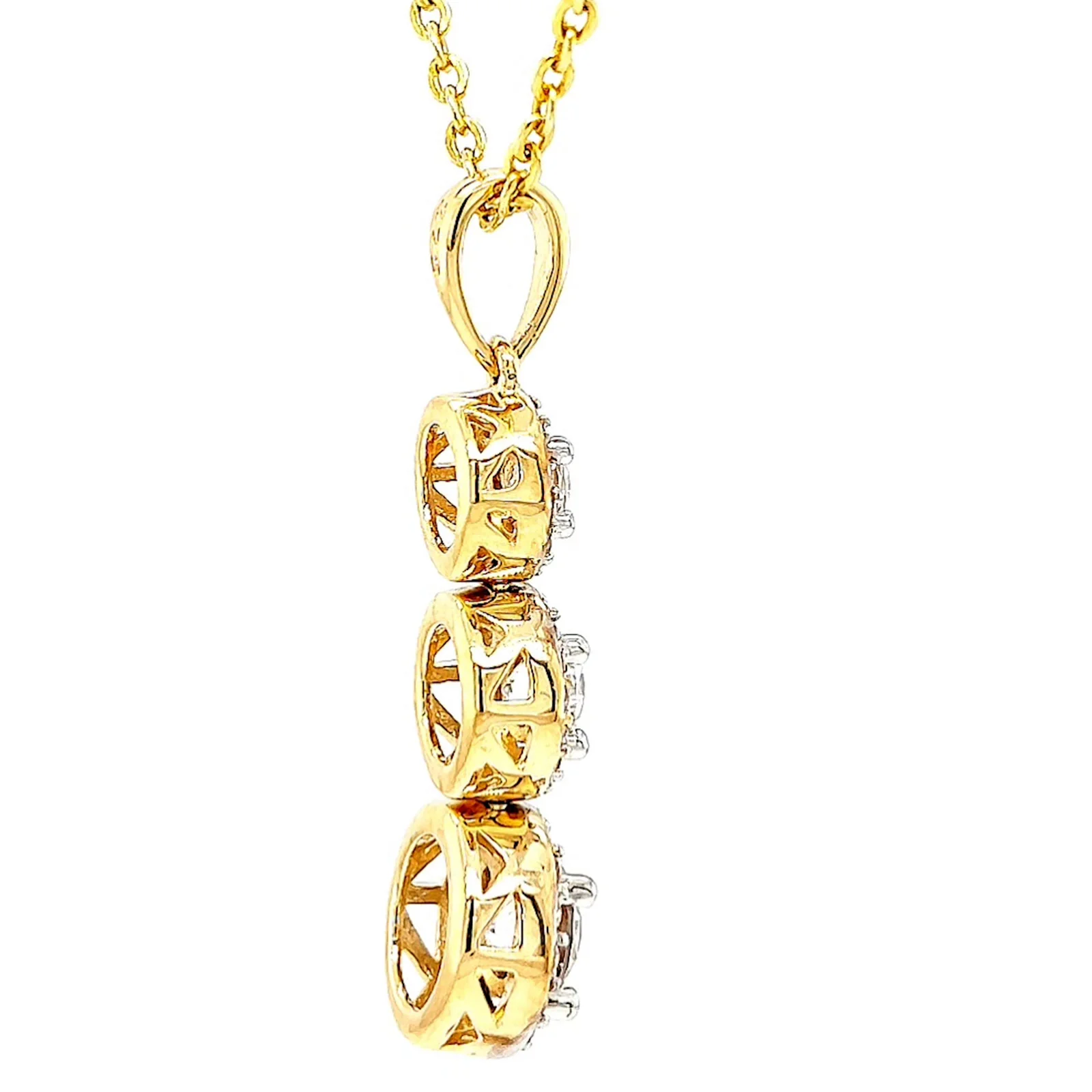 HUSH 9ct Yellow Gold Round Brilliant Cut with 1 CARAT tw of Diamond Simulants Pendant - Image 54