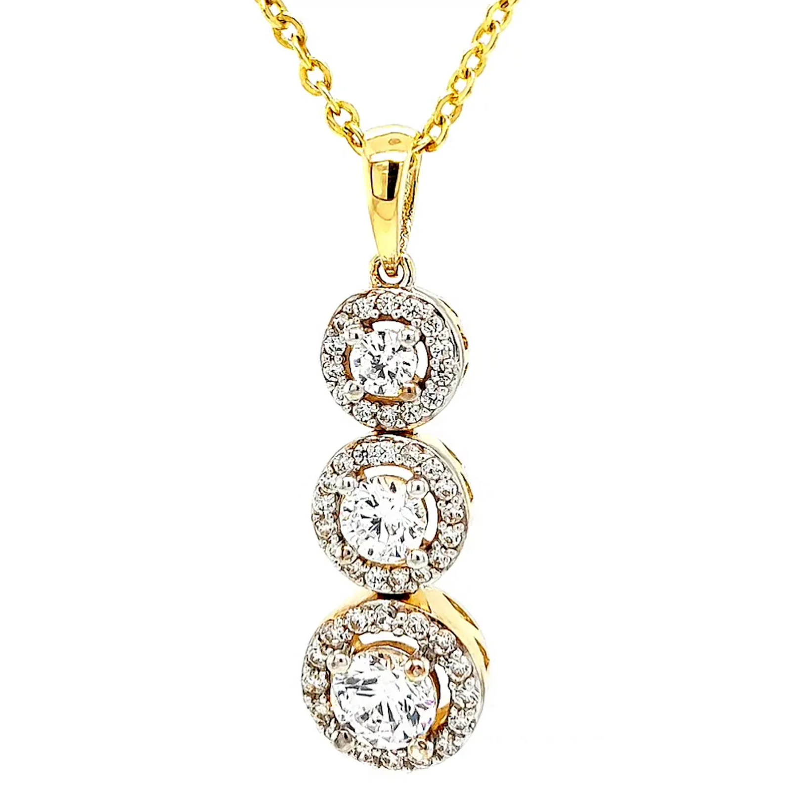 HUSH 9ct Yellow Gold Round Brilliant Cut with 1 CARAT tw of Diamond Simulants Pendant - Image 6