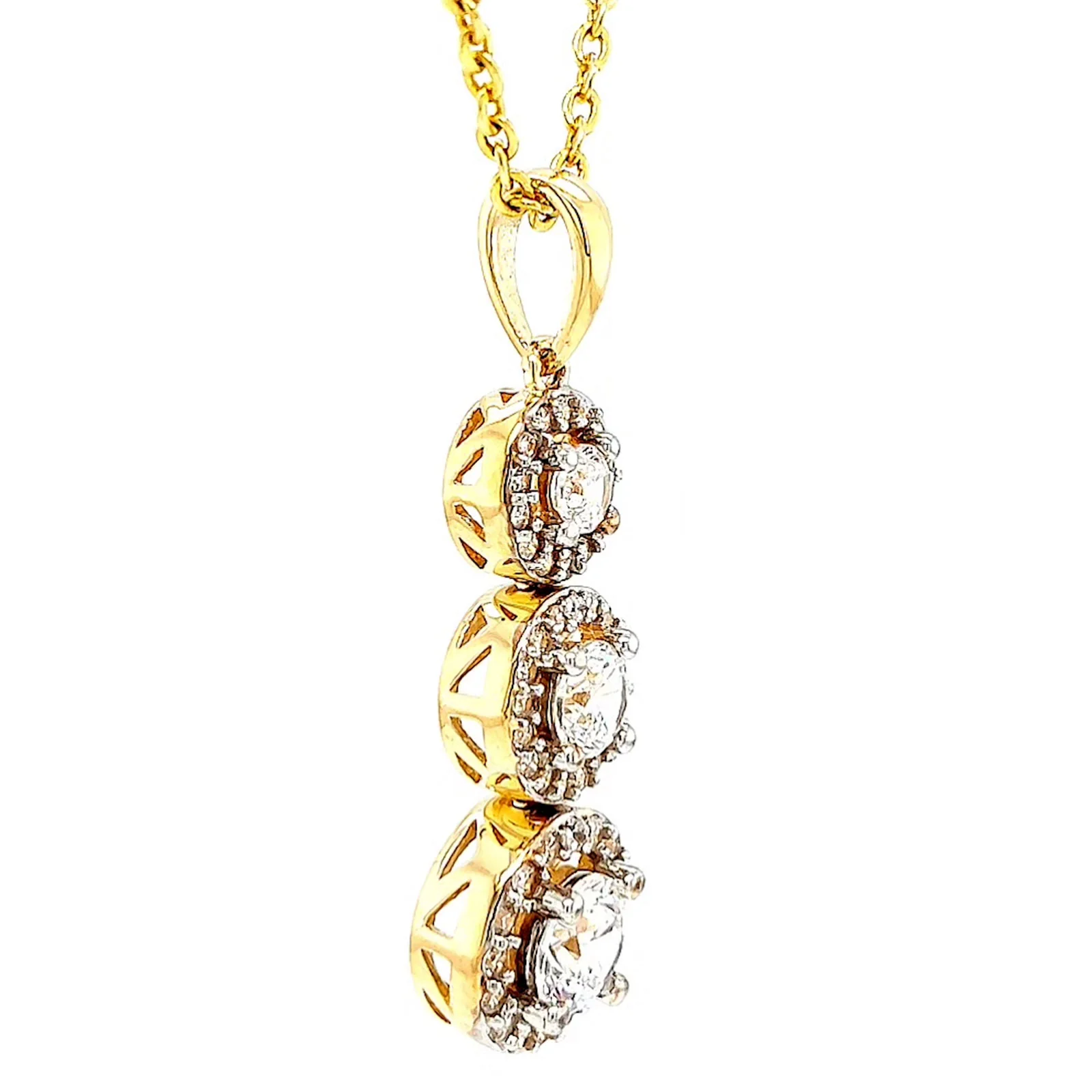 HUSH 9ct Yellow Gold Round Brilliant Cut with 1 CARAT tw of Diamond Simulants Pendant - Image 65