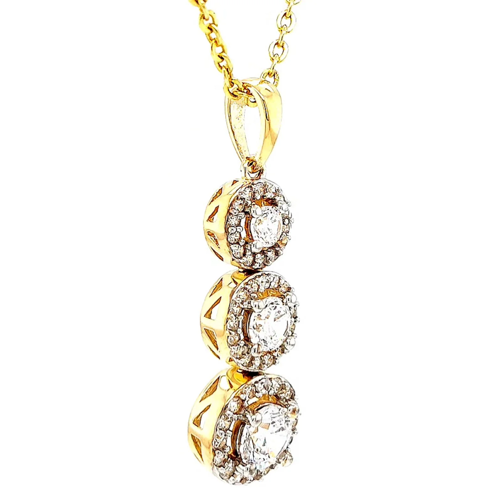 HUSH 9ct Yellow Gold Round Brilliant Cut with 1 CARAT tw of Diamond Simulants Pendant - Image 68