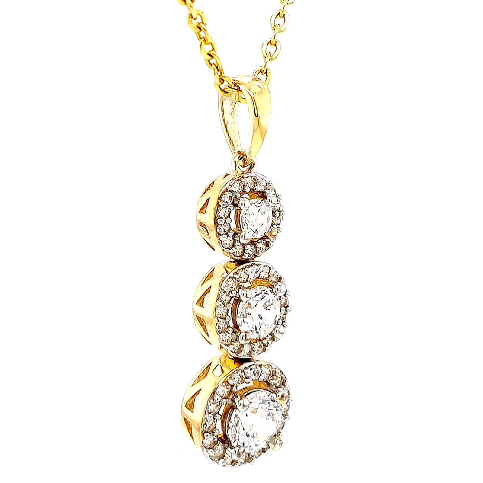 HUSH 9ct Yellow Gold Round Brilliant Cut with 1 CARAT tw of Diamond Simulants Pendant - Image 69