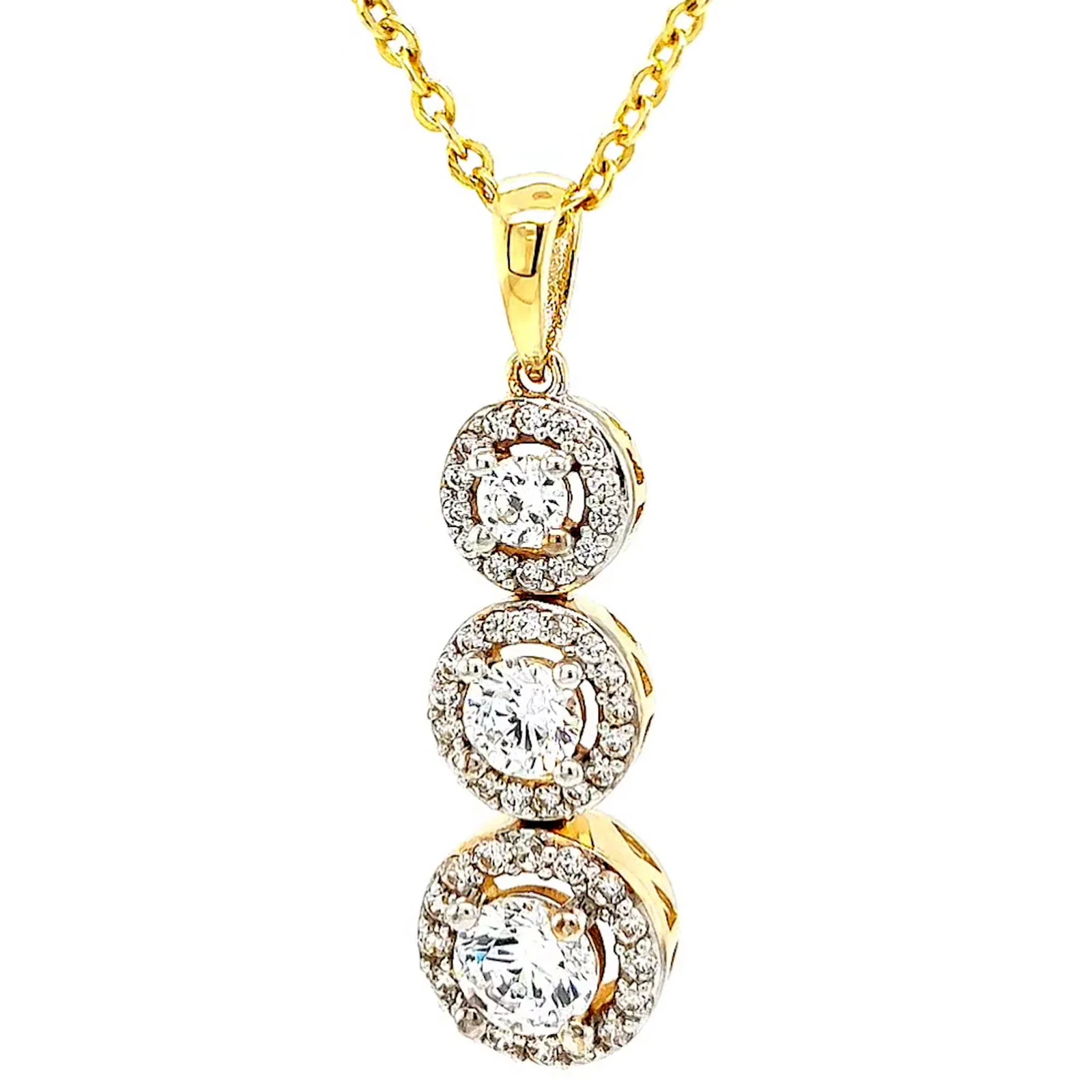 HUSH 9ct Yellow Gold Round Brilliant Cut with 1 CARAT tw of Diamond Simulants Pendant - Image 7