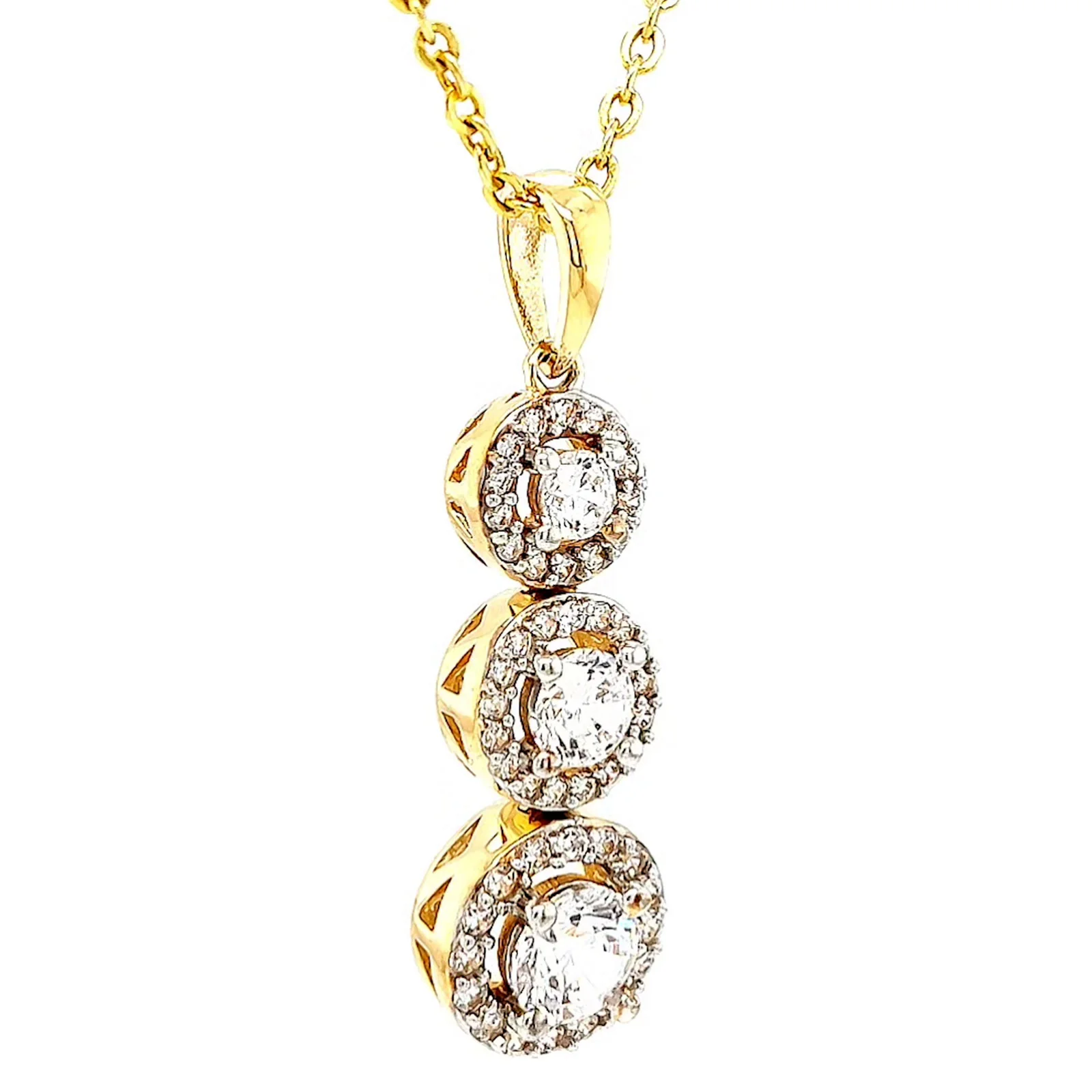 HUSH 9ct Yellow Gold Round Brilliant Cut with 1 CARAT tw of Diamond Simulants Pendant - Image 70