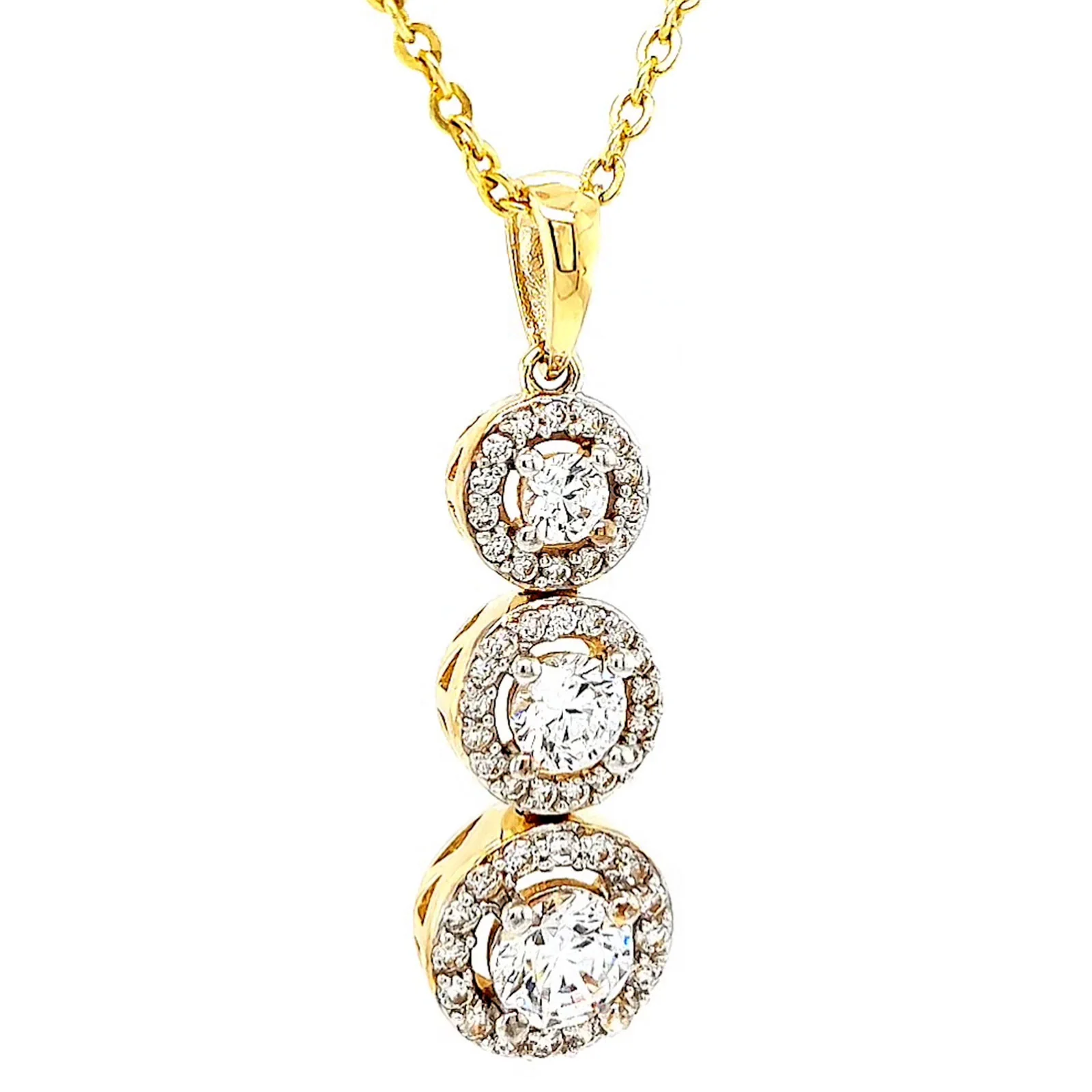HUSH 9ct Yellow Gold Round Brilliant Cut with 1 CARAT tw of Diamond Simulants Pendant - Image 73