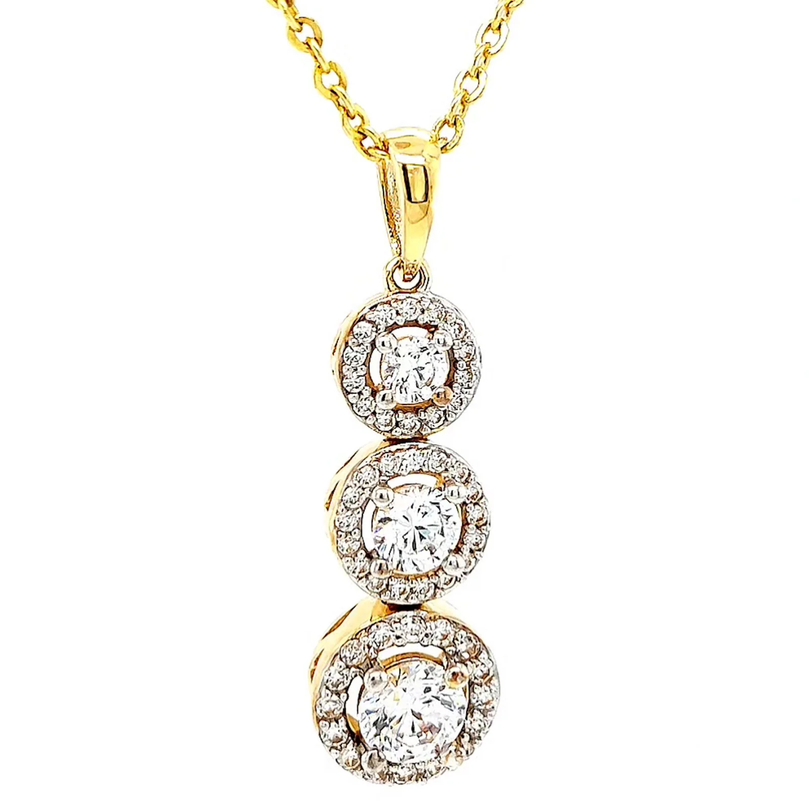 HUSH 9ct Yellow Gold Round Brilliant Cut with 1 CARAT tw of Diamond Simulants Pendant - Image 74