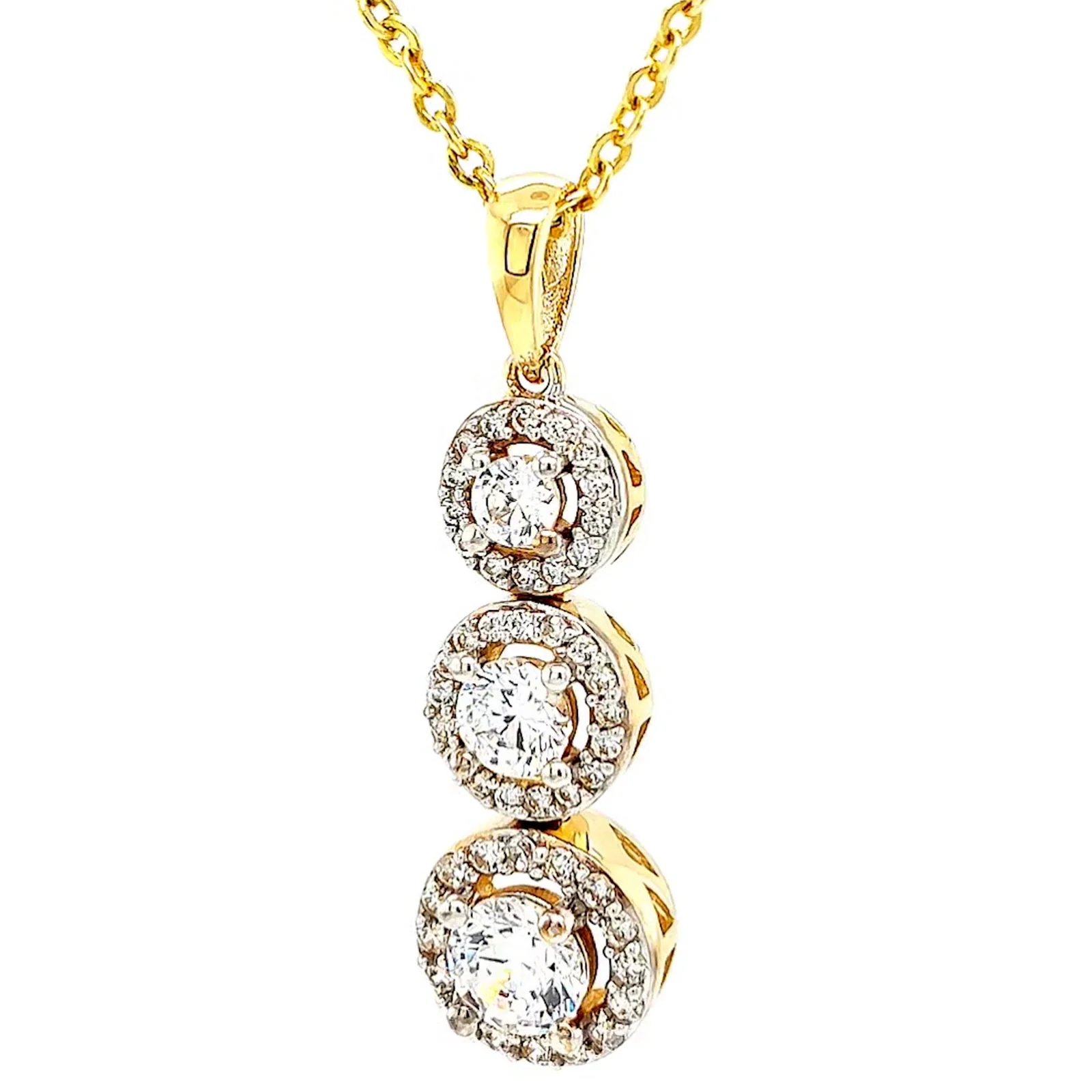 HUSH 9ct Yellow Gold Round Brilliant Cut with 1 CARAT tw of Diamond Simulants Pendant - Image 8