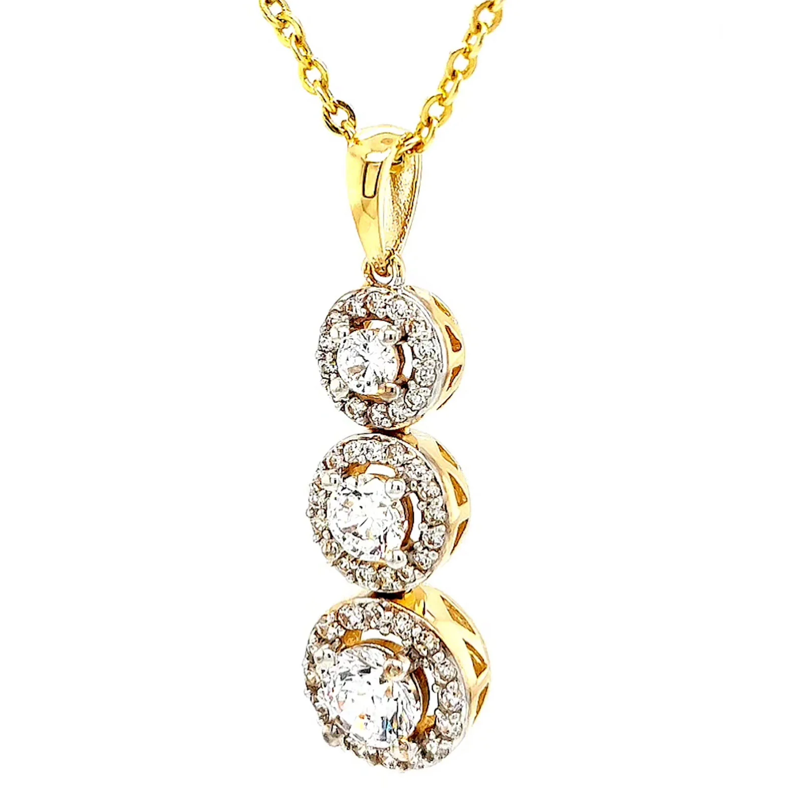 HUSH 9ct Yellow Gold Round Brilliant Cut with 1 CARAT tw of Diamond Simulants Pendant - Image 9