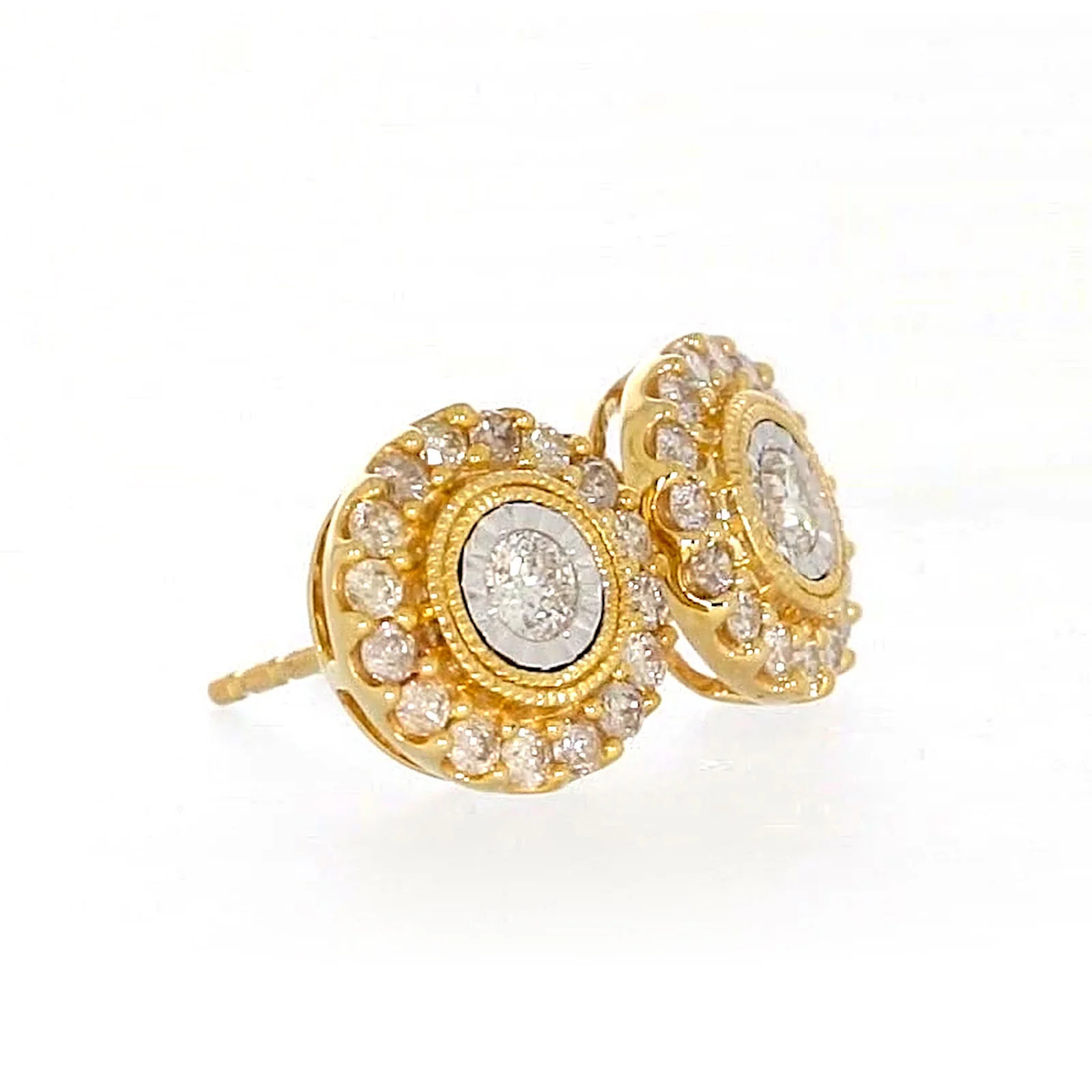 9ct Yellow Gold Round Brilliant Cut with 1/2 CARAT tw of Diamonds Stud Earrings - Image 64