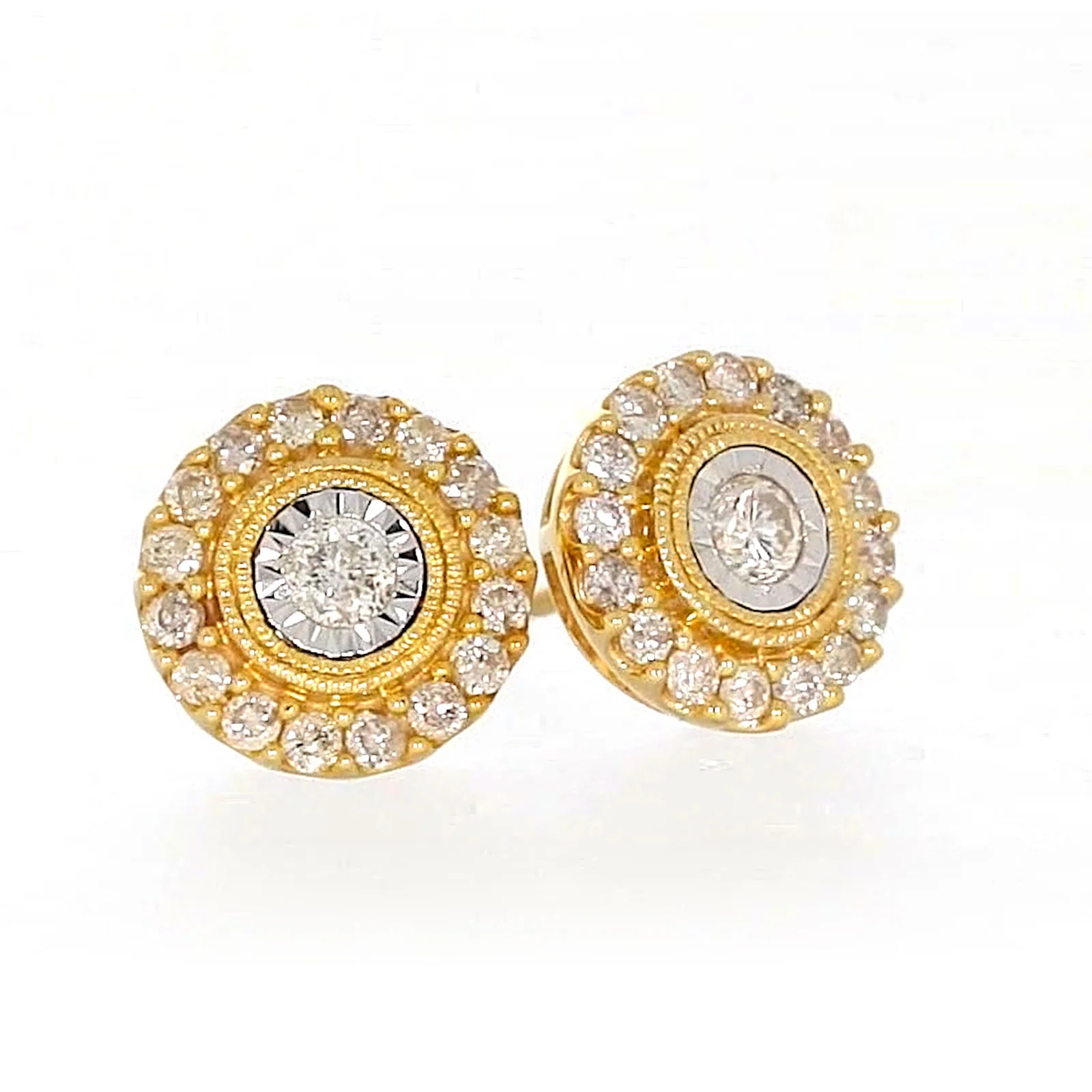 9ct Yellow Gold Round Brilliant Cut with 1/2 CARAT tw of Diamonds Stud Earrings - Image 71